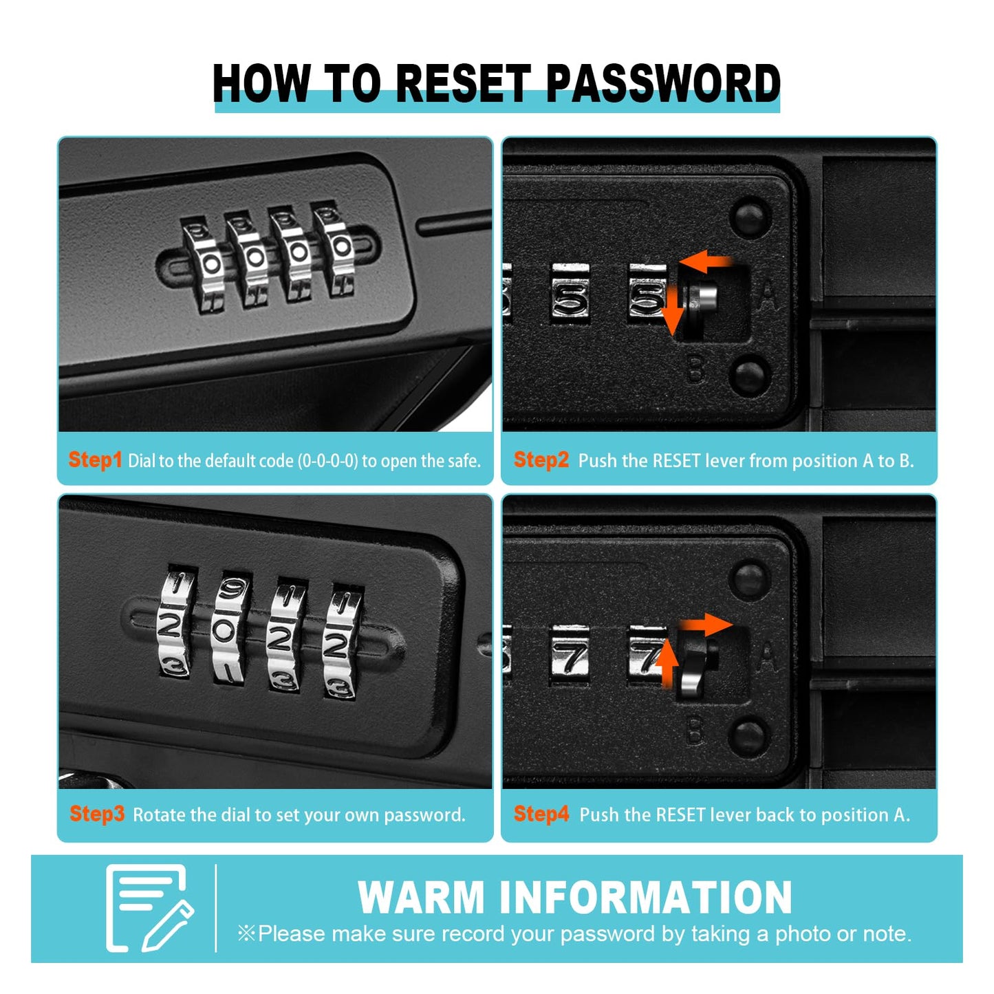 BKNOOU Portable Safe with Removable Chain, Anti-Theft Beach Safe Box, Waterproof Combination Lock Box for Travel, Dorm, Beach, Hotel, Car, Home, Office