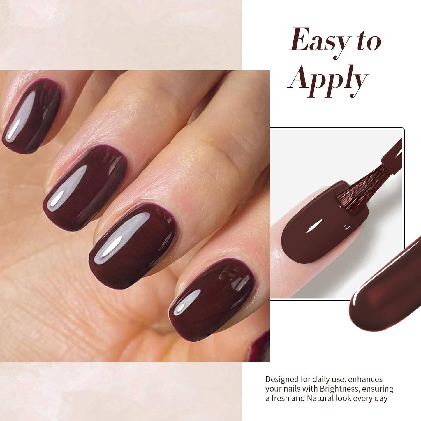 BORN PRETTY Dark Brown Gel Nail Polish Fall Winter Mocha Caramel Color Gel Polish Soak Off Gel Polish Nail Art Design Manicure Salon DIY Home 15ML
