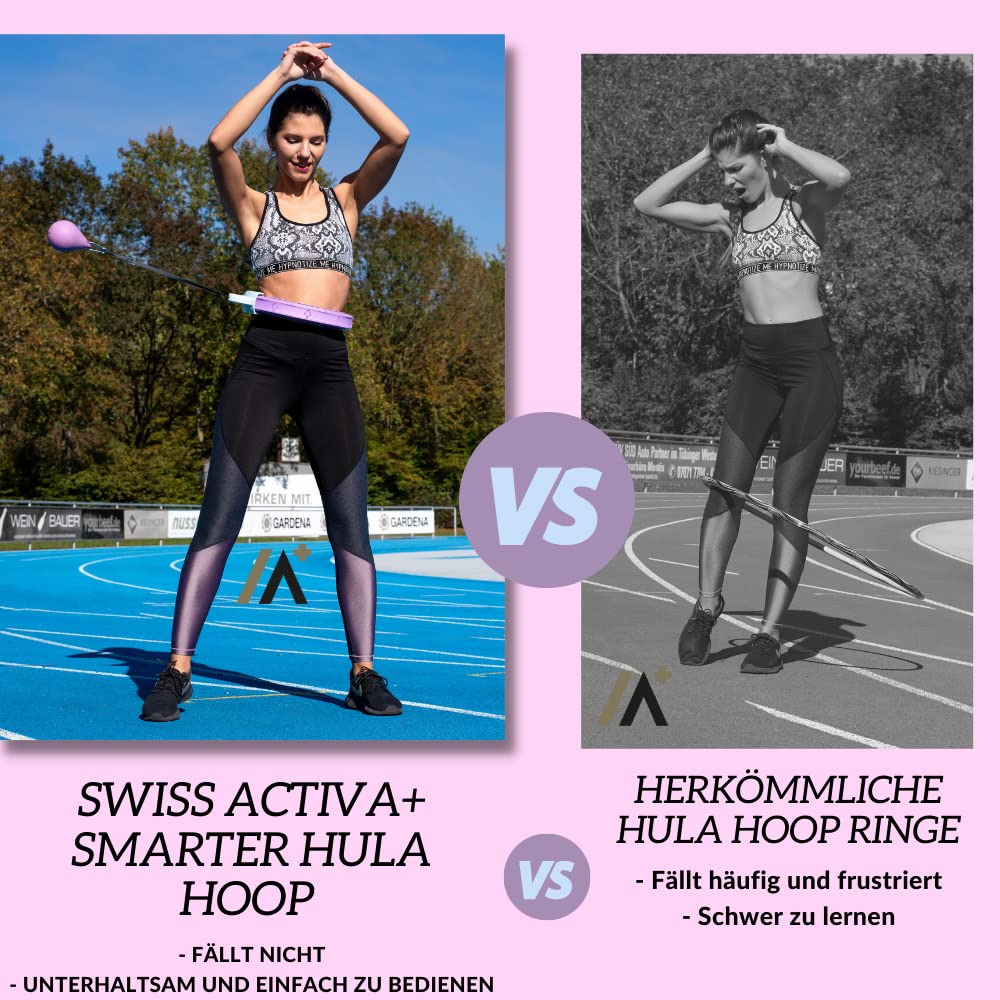 Swiss Activa+ Smart Hula Hoop XXL Extension Set - No Falling Hula Hoop - Hula Hoop 51 in - Fitness Hula Hoop with Weighted - Fitness Hoop Hula Hoop with Ball - Smart Hoola Hoop