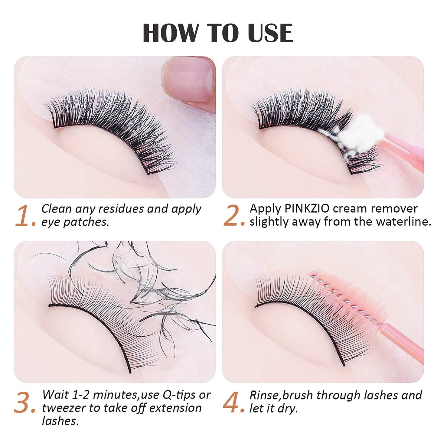 PINKZIO Eyelash Extension Remover Cream - 10ml Coconut Scent Eyelash Adhesive Remover, Lash Extension Glue Remover