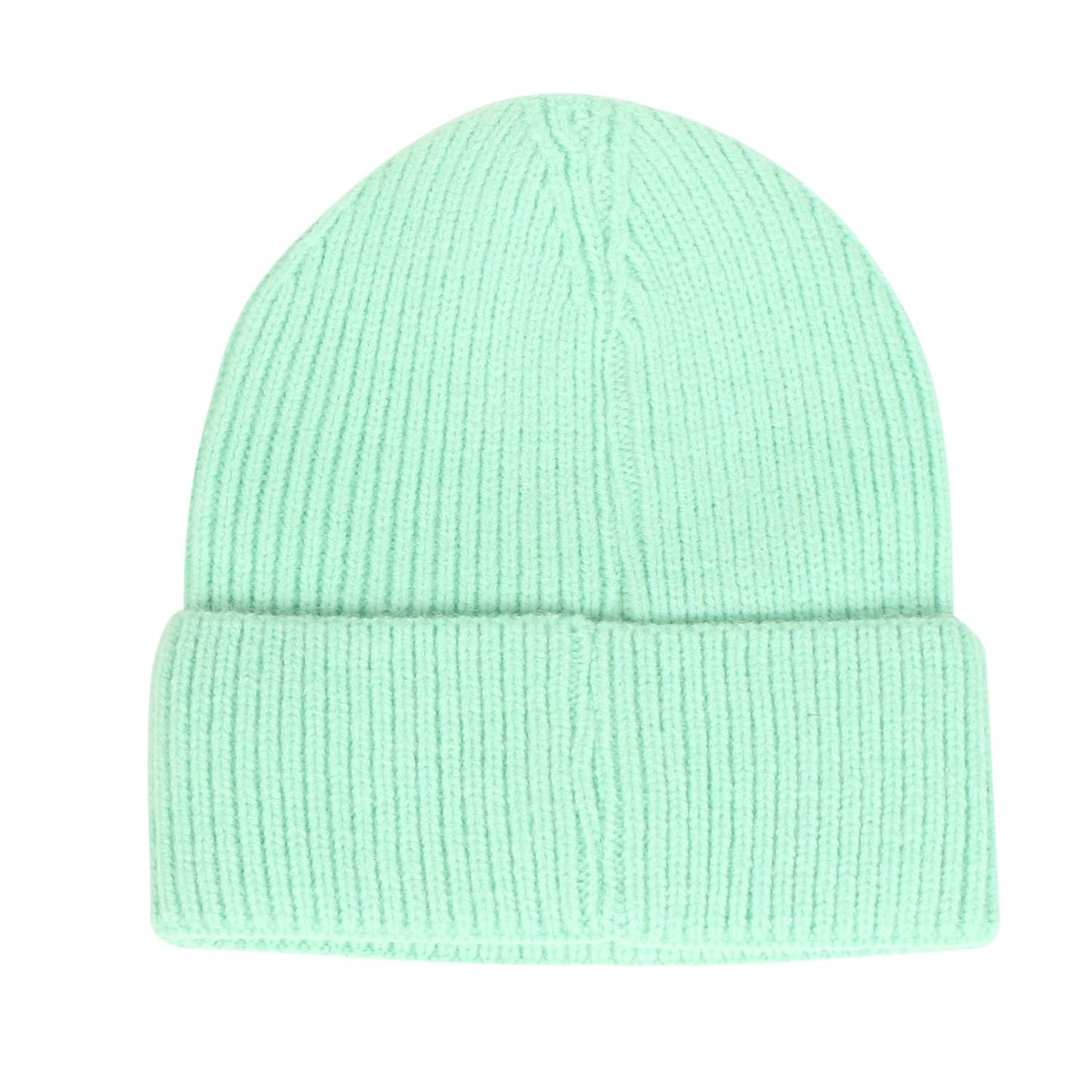 TZ Promise Men Women Plain Color Rib Knitted Beanie Winter Hat Warm Stretchable Mint Green