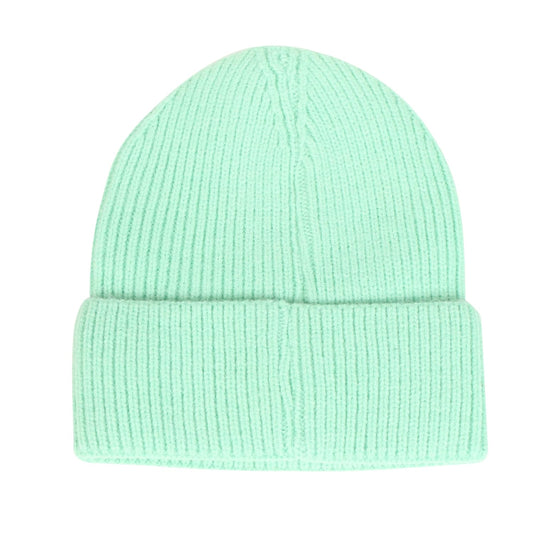TZ Promise Men Women Plain Color Rib Knitted Beanie Winter Hat Warm Stretchable Mint Green
