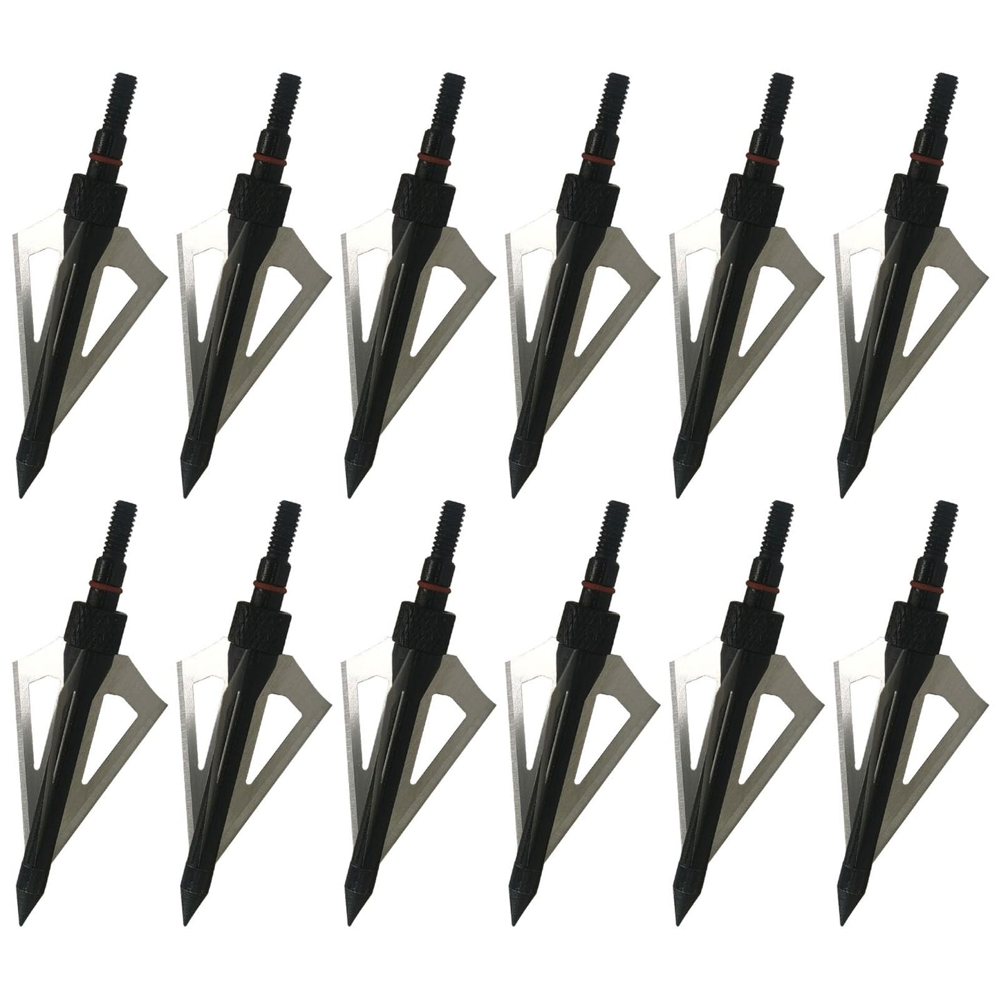 Flying Swifts Hunting Broadheads 3 Blades Archery Broadheads 100Grain 12PK Screw-in Arrow Heads Arrow Tips Compatible with Traditional Bows and Compound Bow Archery Hunting