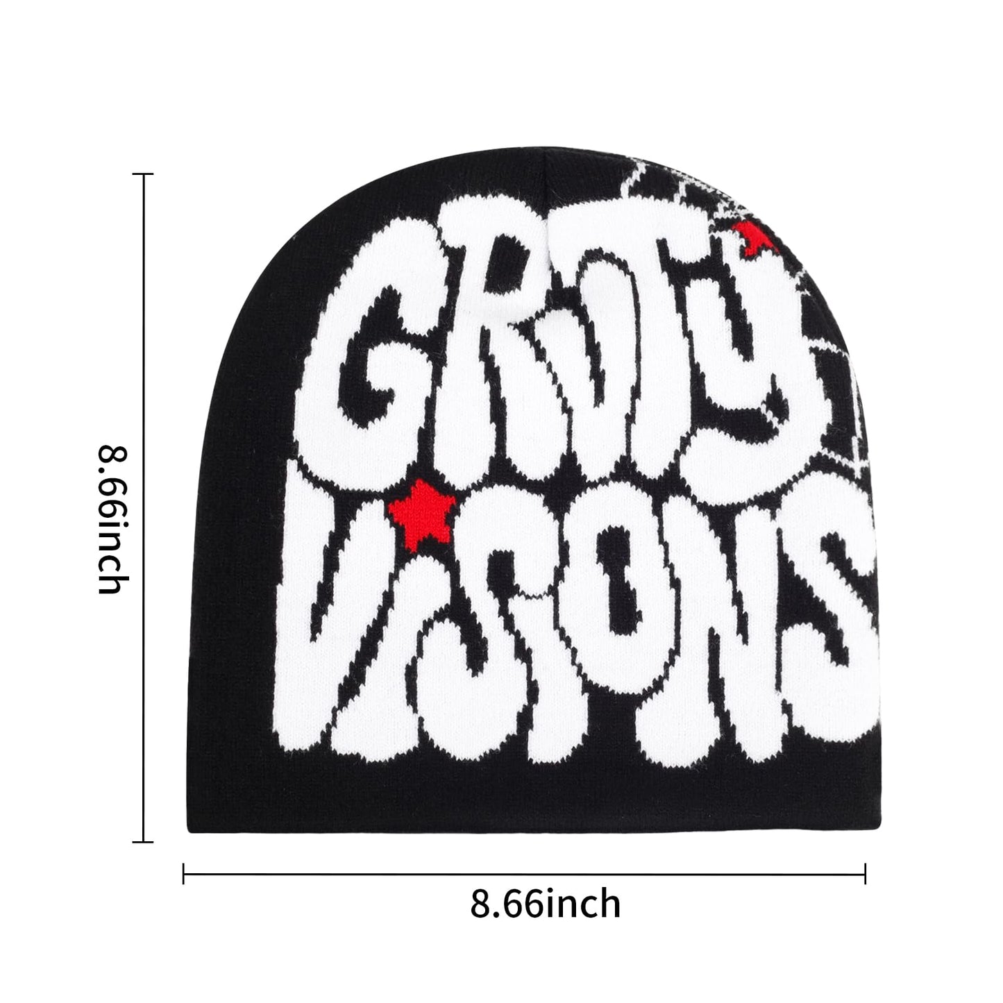 Qlauca 4Pcs Y2k Beanie Winter Knitted Graphic Beanie Warm Y2k Hat for Women Men