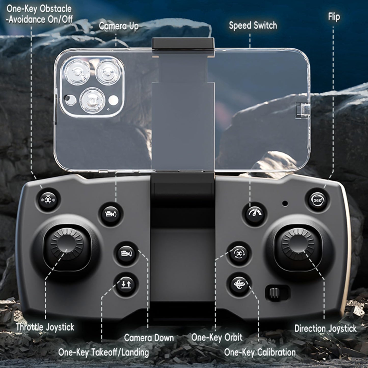 Losbenco Camera Drone for Kids 8-12 & Adults, Beginner-Friendly Mini Drone with 360° Flips, One-Key Take Off/Landing, Headless Mode, 2 Batteries, RC Quadcopter Toys for Boys Girls