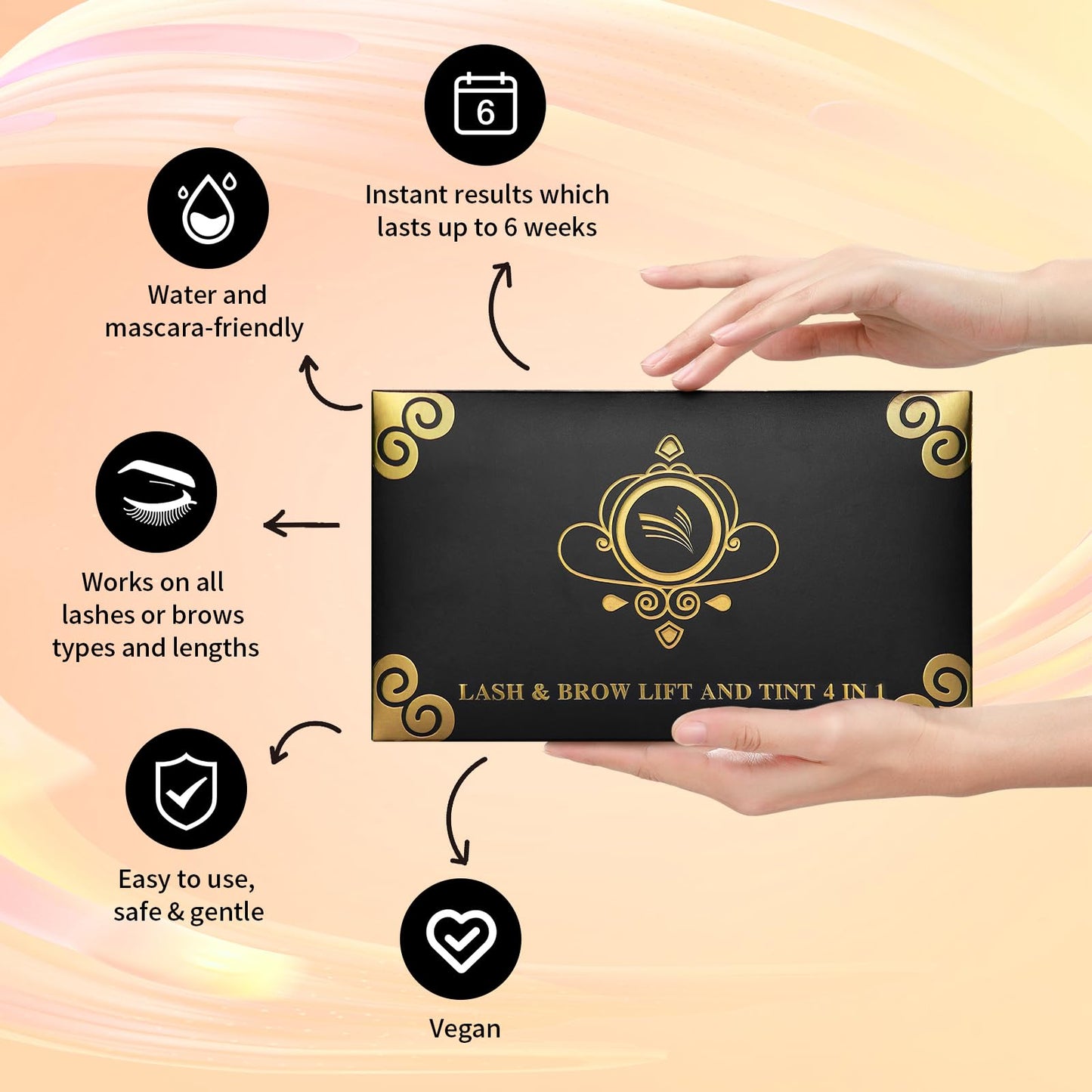 Lomansa Lash Lift and Color Kit, Lash Color Kit, Eyelash Lift Kit, Quick Lifting & Voluminous Coloring with Complete Tools for Beginner Salon