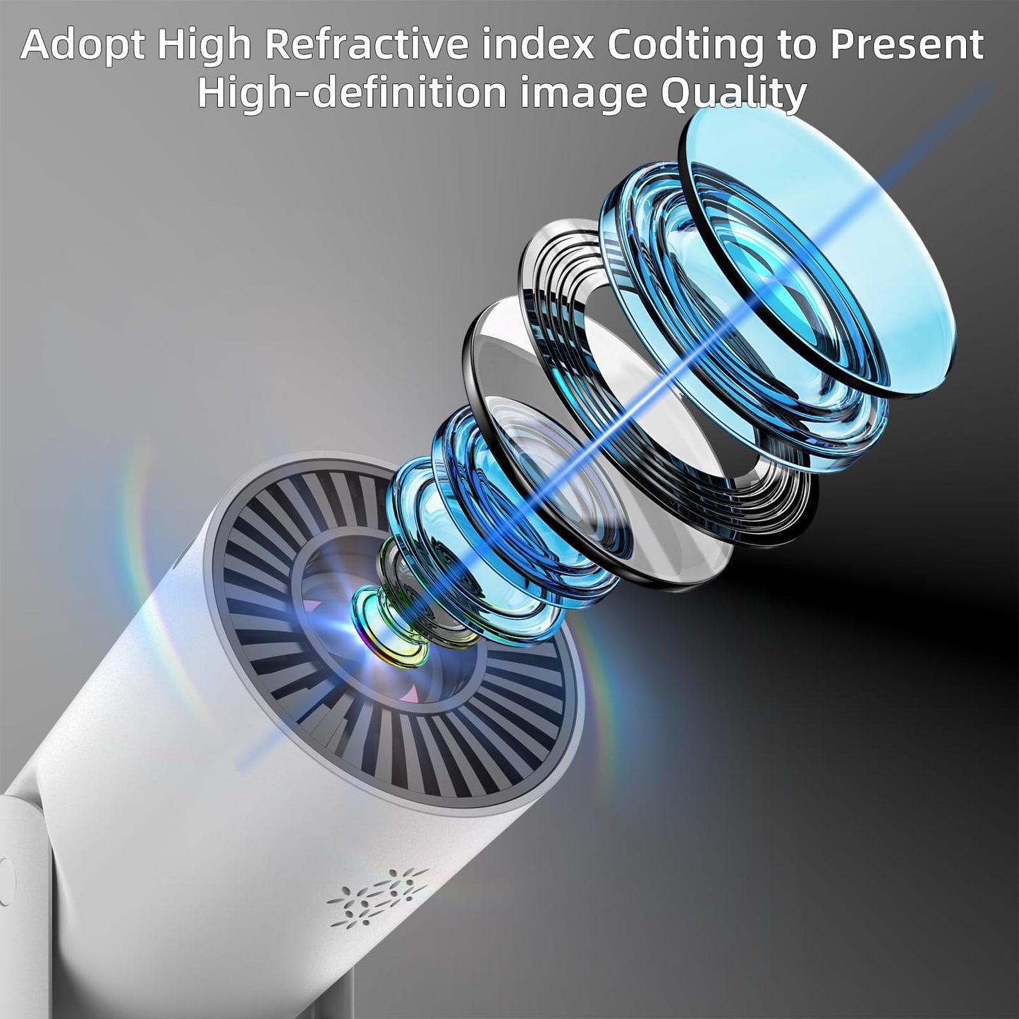 Wireless Mini Projector with WIFI 6 and 5G, 4K 1080P Support Portable Projector 180° Rotatable. 17"-130" Screen Video Projector. Compatible forSmartphone, Laptop, PC(Q5 mate)