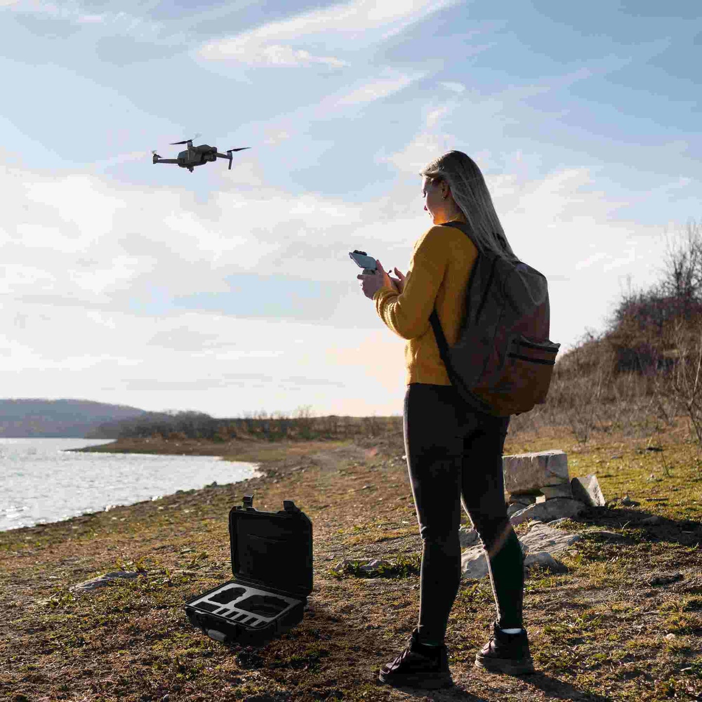 INNVO Hard Case for DJI Mini 4 Pro Fly More Combo RC 2 / RC-N2 Compatible with DJI Mini 3 3PRO, Waterproof, Shotproof, Dust-proof, Easy for Drone Organize Storage Transport, Black (Case ONLY)