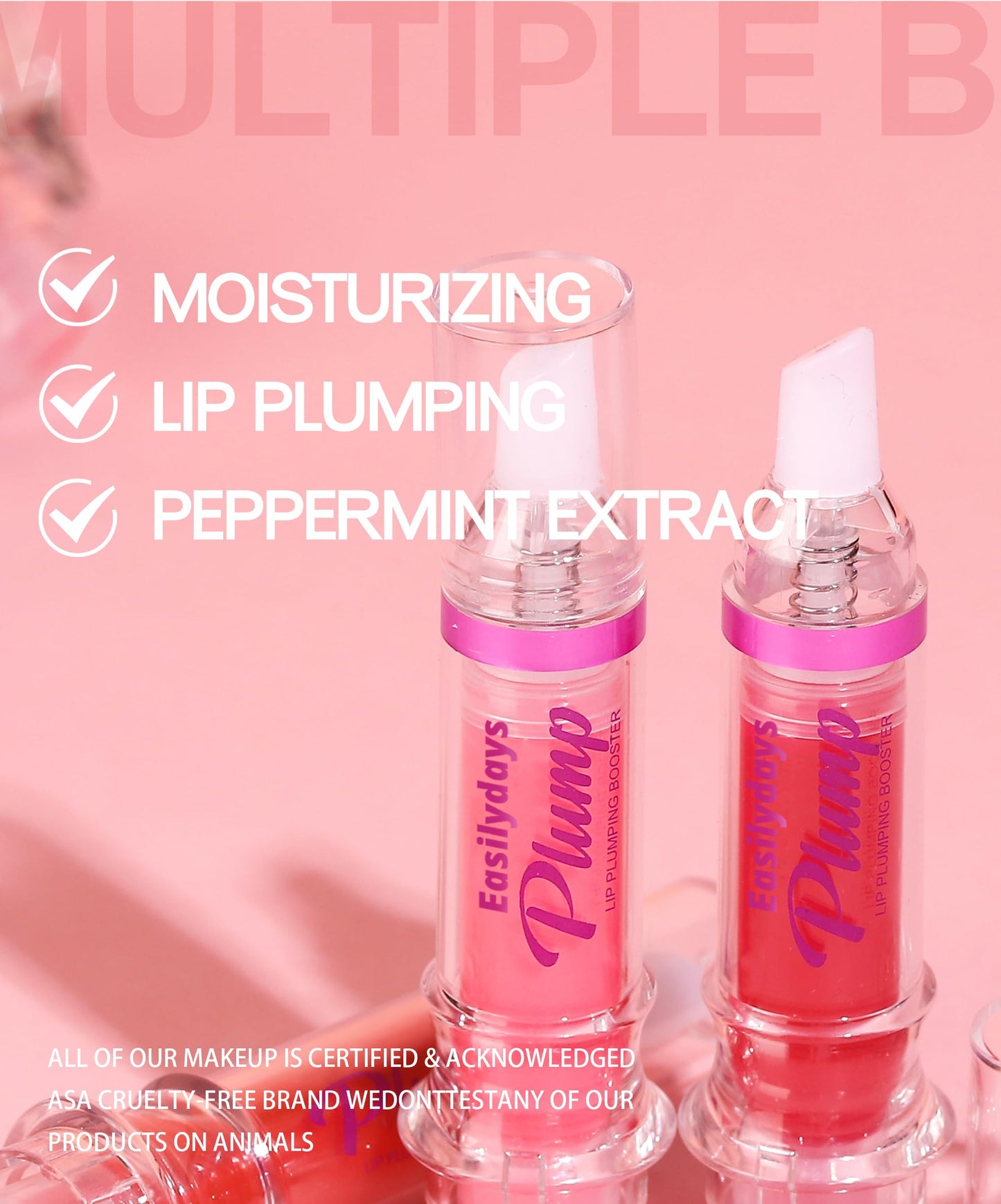Easilydays Lifter Plumping Booster Lipstick, Hydrating, Volumizes, High-Shine, Fuller Lip Plumper for Women Girls (#01)