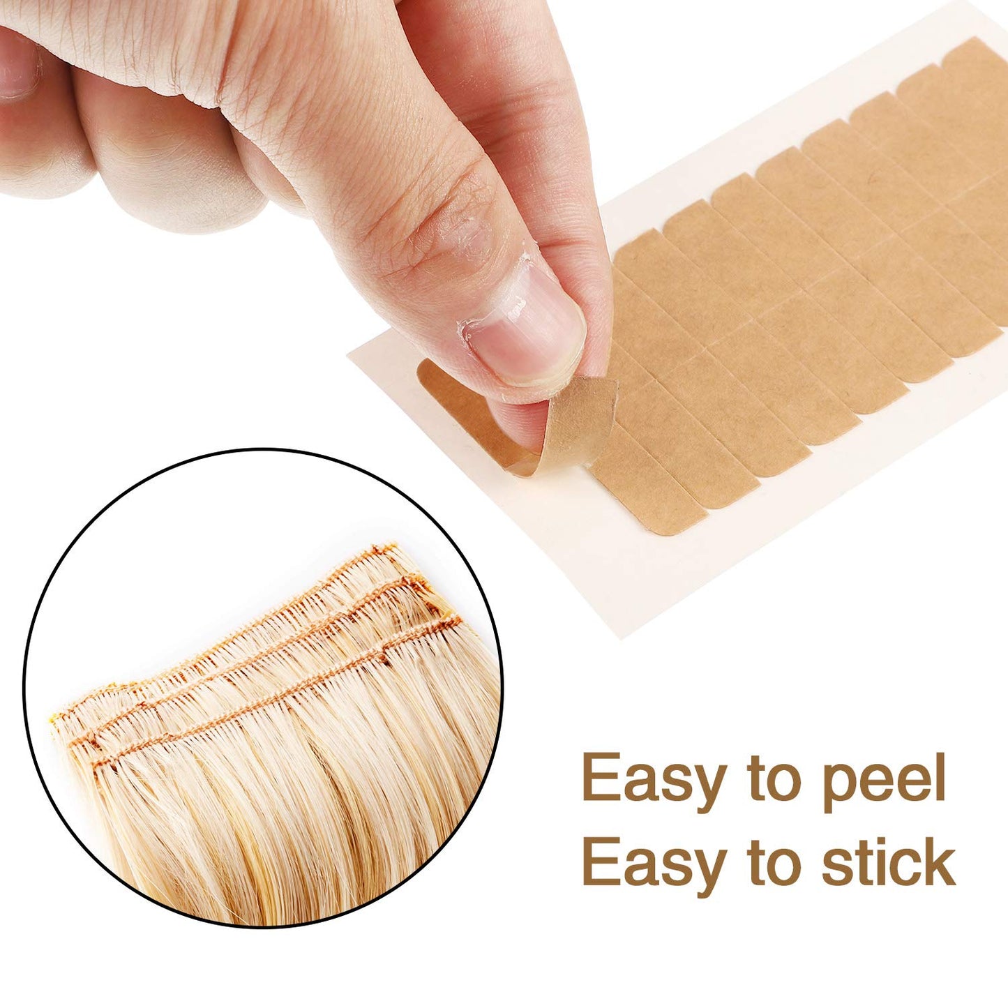 Blulu 360 Pcs Hair Extension Tape Tabs Bulk Double Sided Strong Adhesive Hair Tape in Extension Replacement Wig Strip Waterproof Beauty Tool for Hair Lace Wigs Toupee Hairpiece Supply(Nude Color)