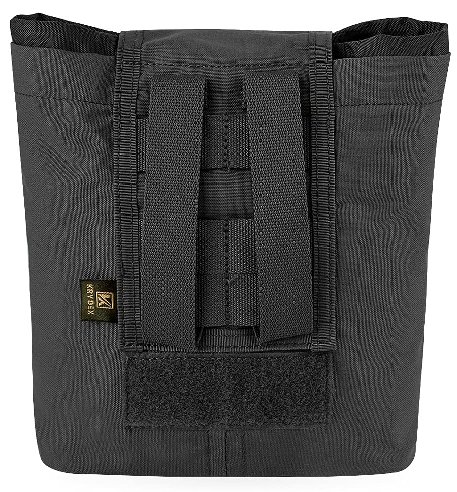KRYDEX Molle Dump Pouch Roll-Up Drawstring Magazine Utility Pouch Folding Dump Bag (BK)