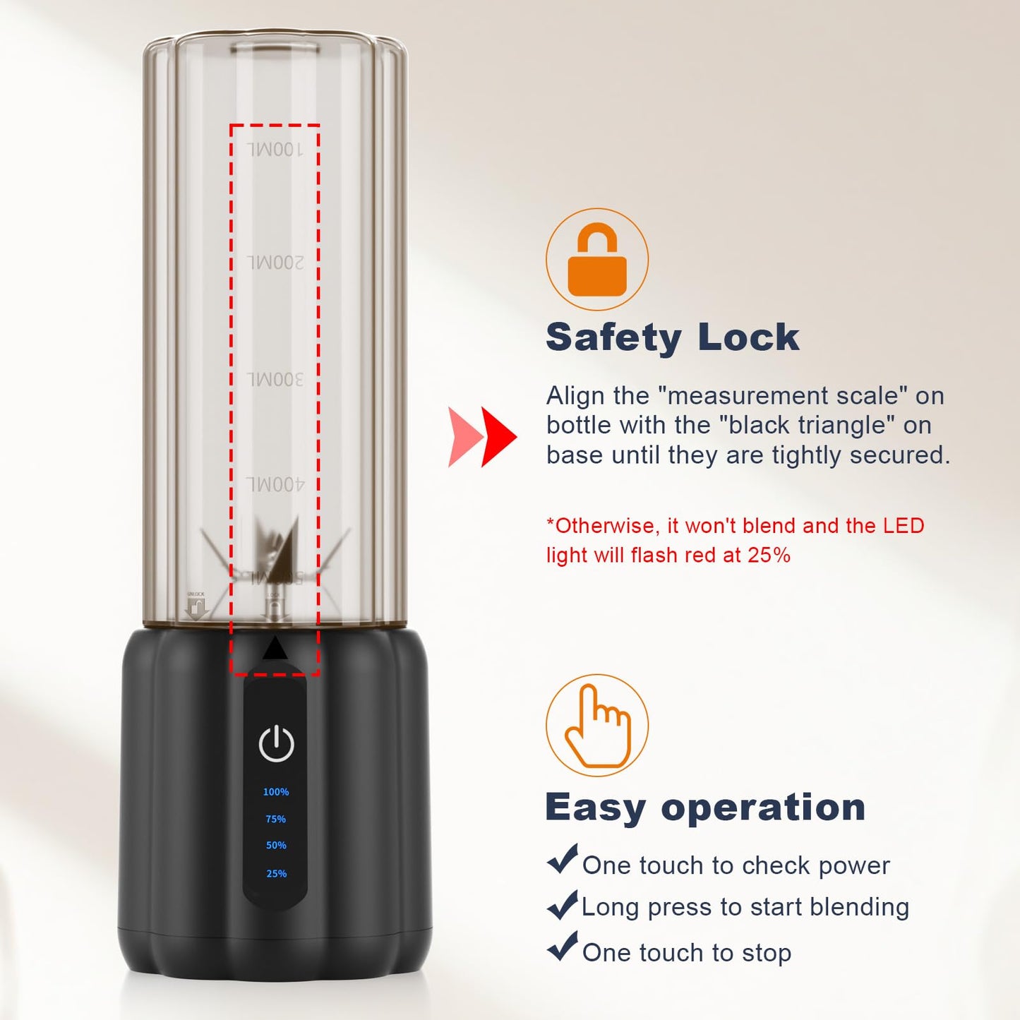 COKUNST Portable Blender - Small Smoothie & Shake Maker, 17 Oz (500ml) Personal Blender with 6 Blades, USB-C Rechargeable Mini Mixer with Extra Lid for Travel, Office, Gym