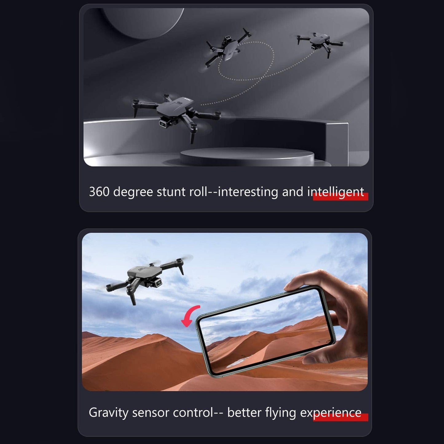 NTBL S68 RC Drone with Camera 4K WiFi FPV Drone Mini Folding Quadcopter Toy for Kids with Gravity Sensor Control Headless Mode Gesture Photo Video Function