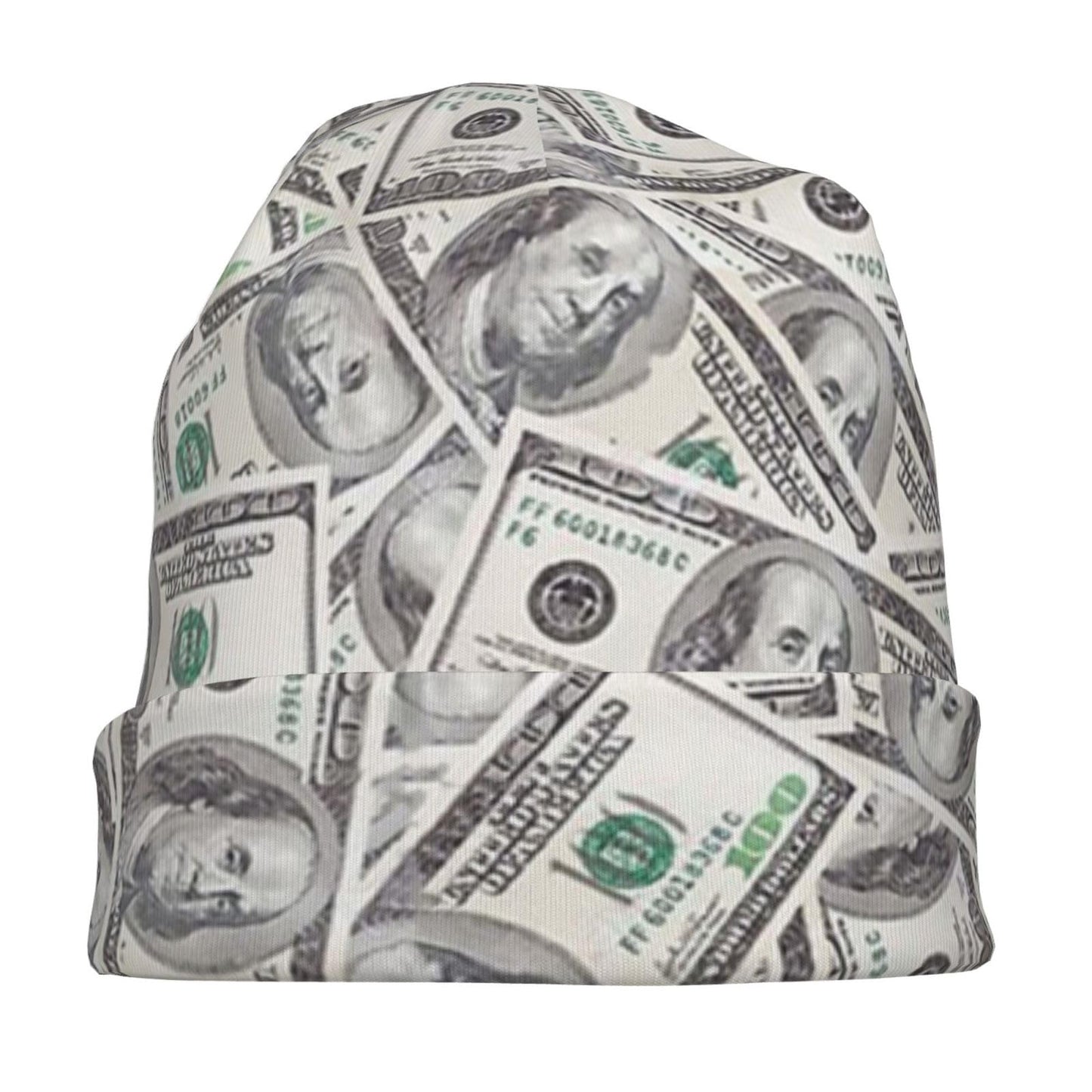 zilobkfe Us Bill Dollars Money Knit Beanie Hat Adults Stretch Knitted Skull Beanies Cap Hats for Women Men