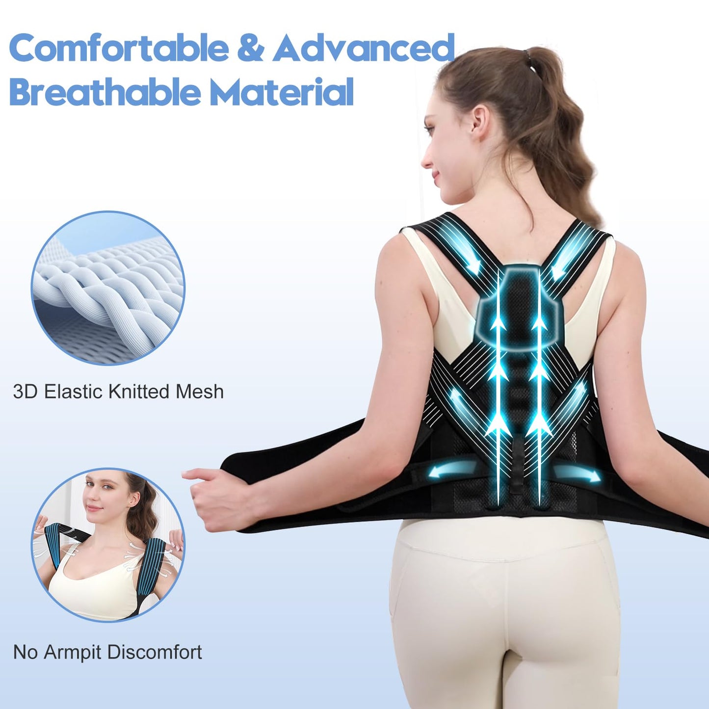 J.COXLOD Posture Corrector for Men Women with Bionic System - Upgraded Back Brace, Adjustable Full Back Support, Shoulder Straightener, Neck, Upper and Lower Back Pain Relief
