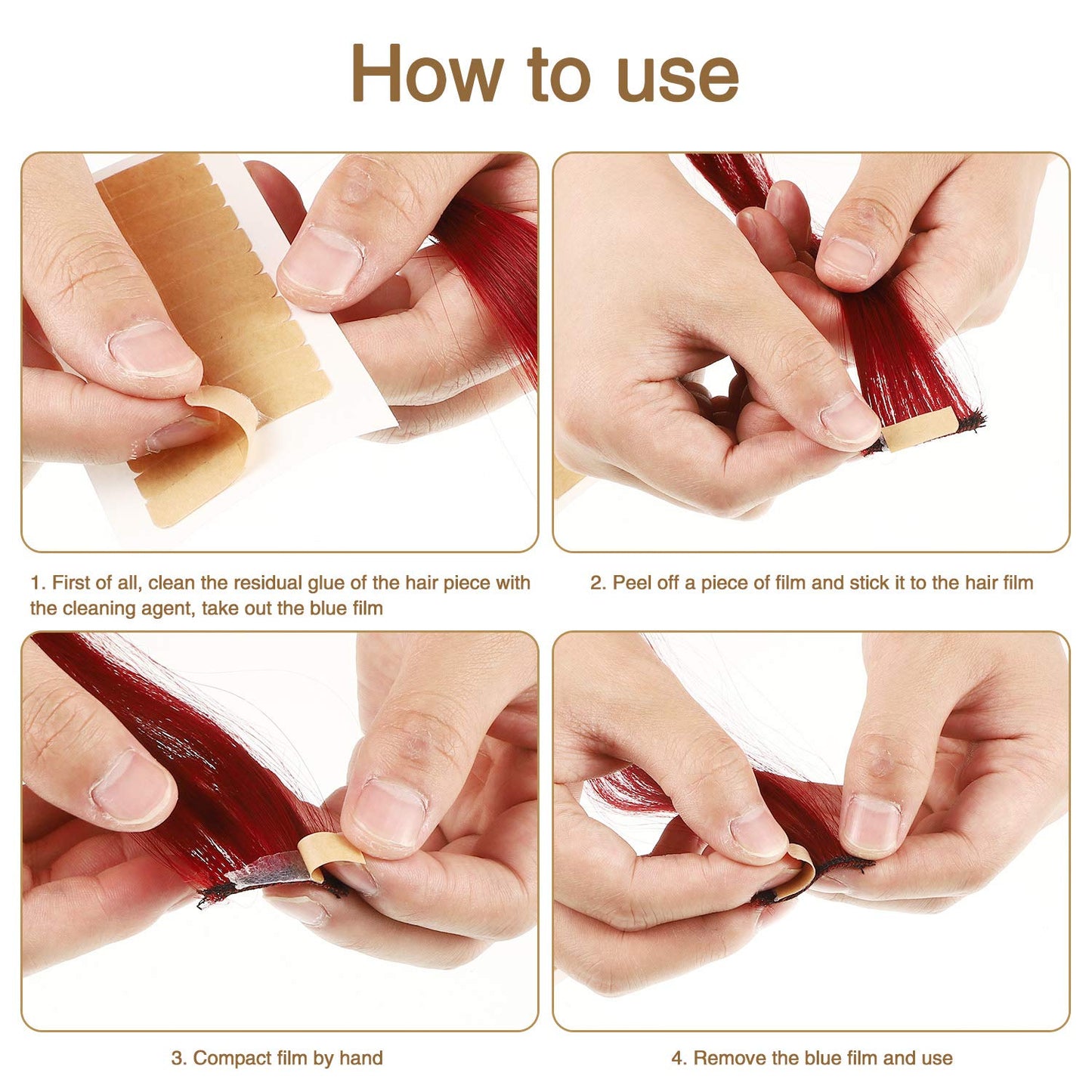 Blulu 360 Pcs Hair Extension Tape Tabs Bulk Double Sided Strong Adhesive Hair Tape in Extension Replacement Wig Strip Waterproof Beauty Tool for Hair Lace Wigs Toupee Hairpiece Supply(Nude Color)