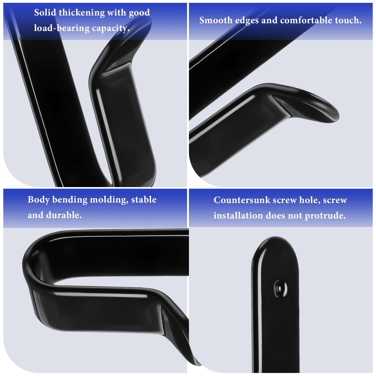 ZWIN 4Pcs Horizontal Snowboard Wall Mount Clips, Horizontal Snowboard Wall Rack Hanger Holders Storage Skateboard Wall Mount Display Rack for Room Garage Business