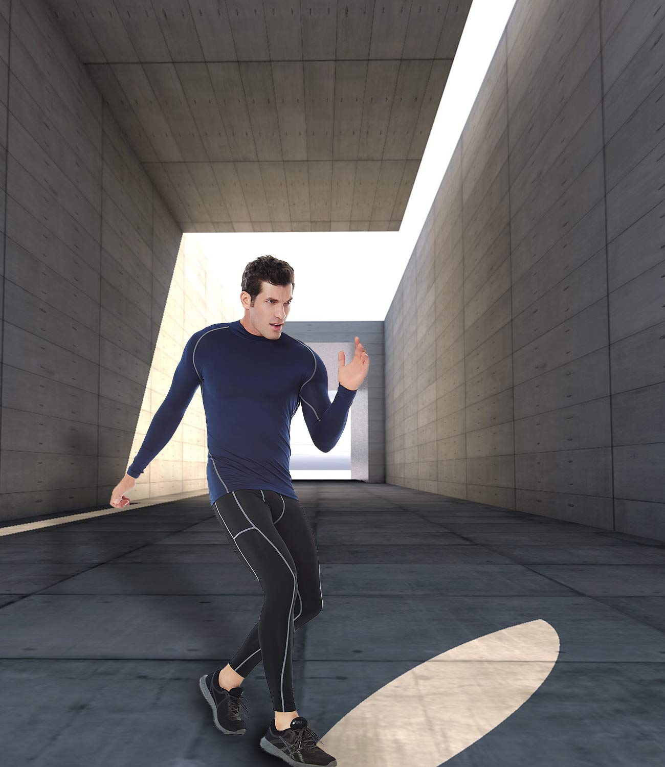 SILKWORLD Men's Compression Pants Pockets Cool Dry Athletic Leggings Baselayer Sports Running Tights (Pack of 2), 2 Pack_Black+Dark Red, XX-Large