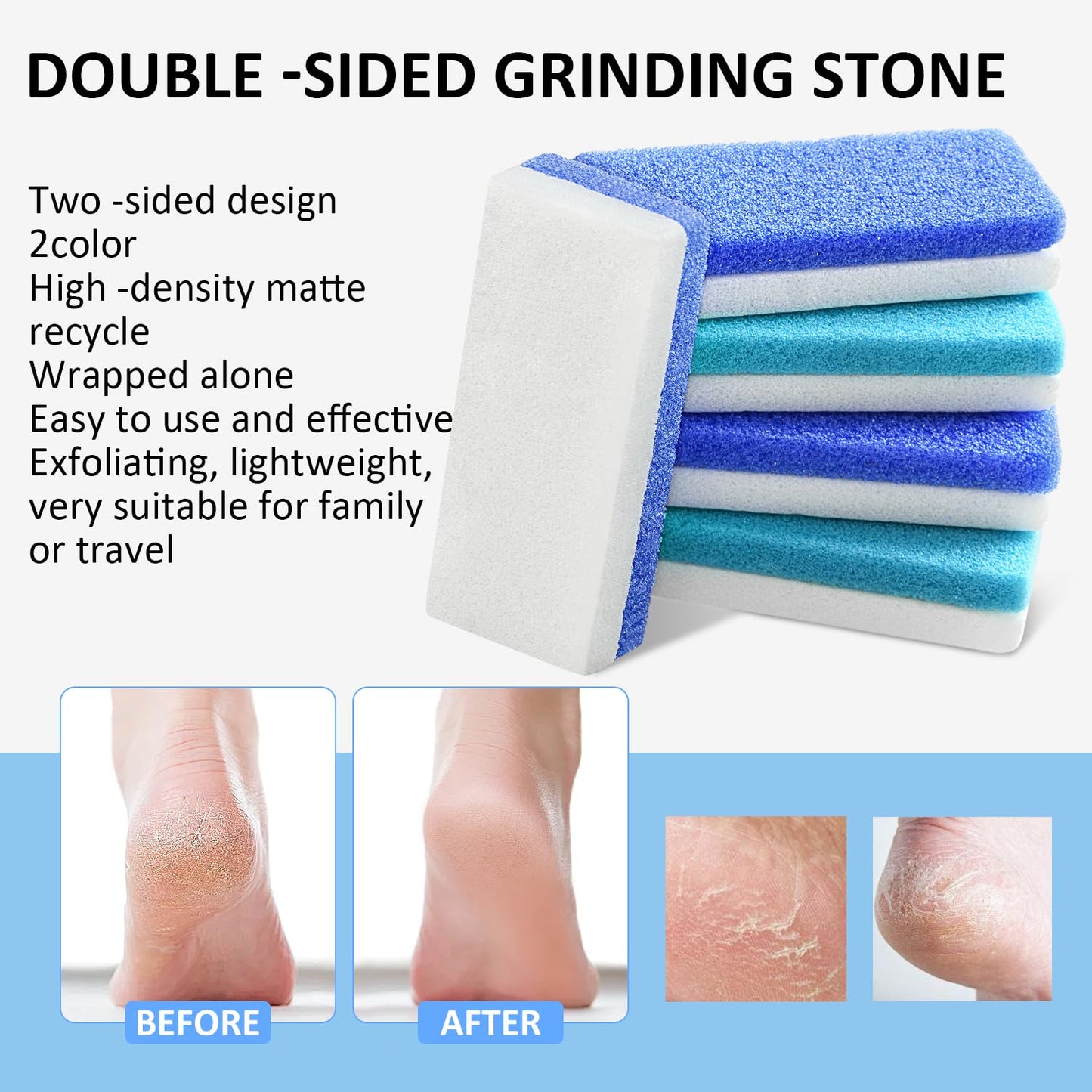 8 Pack Pedicure Foot Pumice Stone for Feet Hard Skin Callus Remover and Scrubber