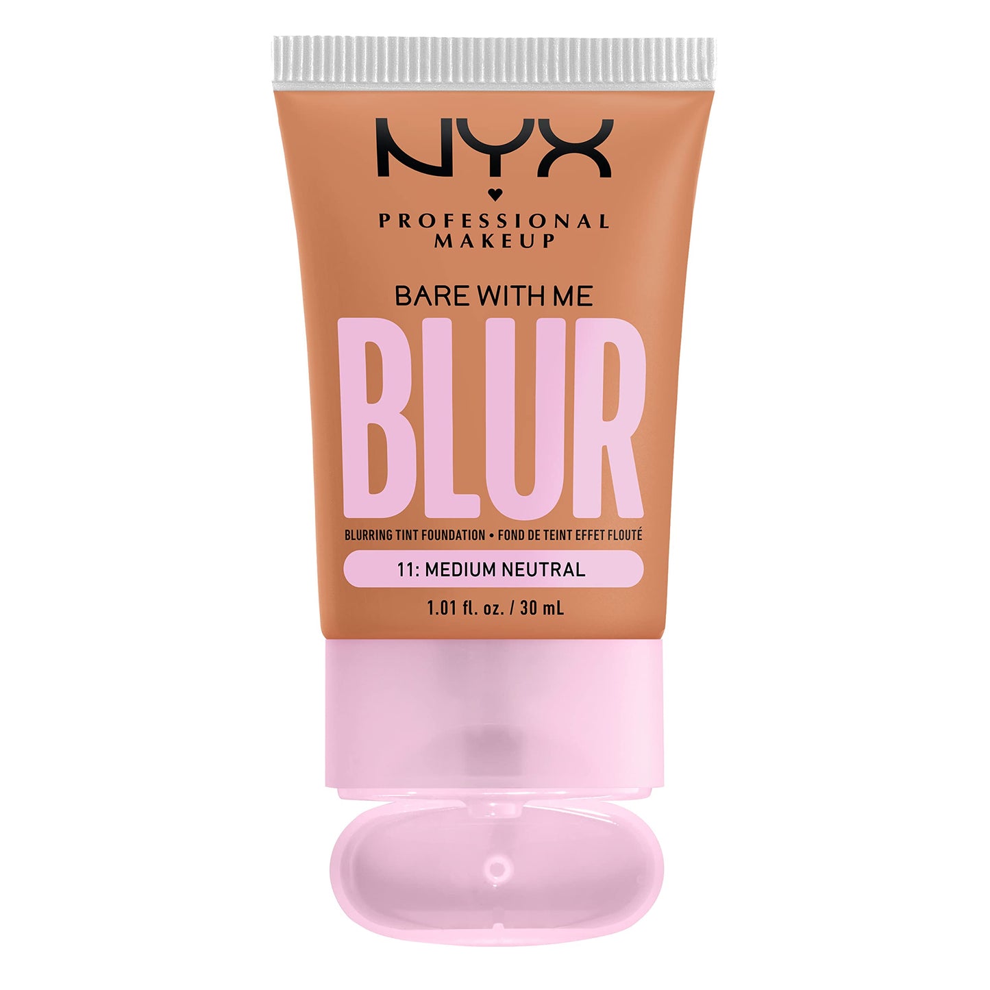 NYX PROFESSIONAL MAKEUP Bare With Me Blur Skin Tint Foundation Make Up with Matcha, Glycerin & Niacinamide - Medium Neutral