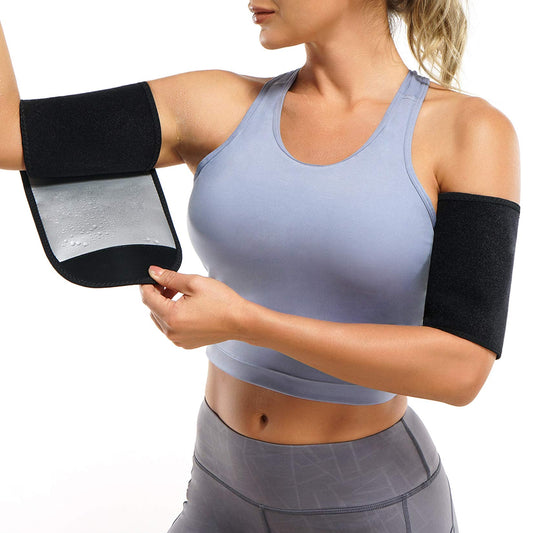 Wonderience Arm Trimmers for Women Pair Sauna Sweat Arm Shaper Bands Adjustable Arm Trainer Toner Sleeves for Sports Workout (Silver, One Size)