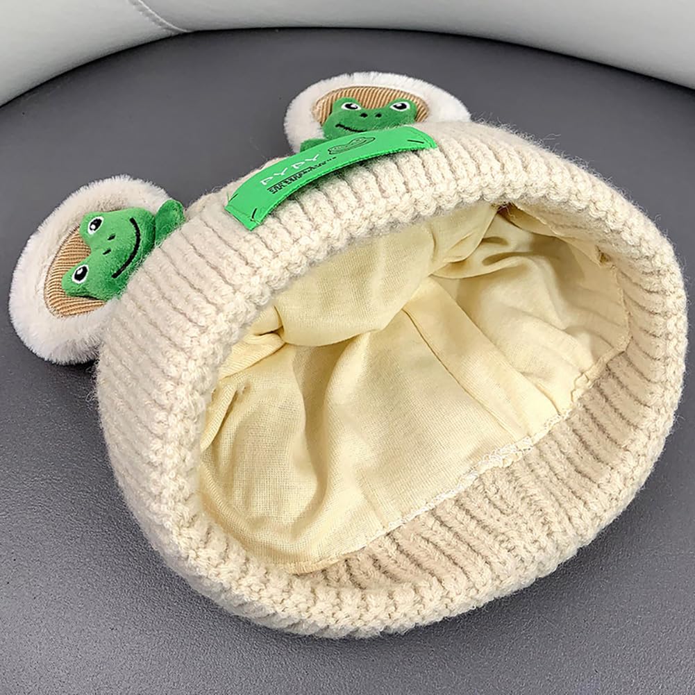 Knit Frog Hat Winter Hats Warm Winter Hats for Women Cute Animal Skull Hat Cap Slouchy Beanie Cap Beanies Women 2023 Green