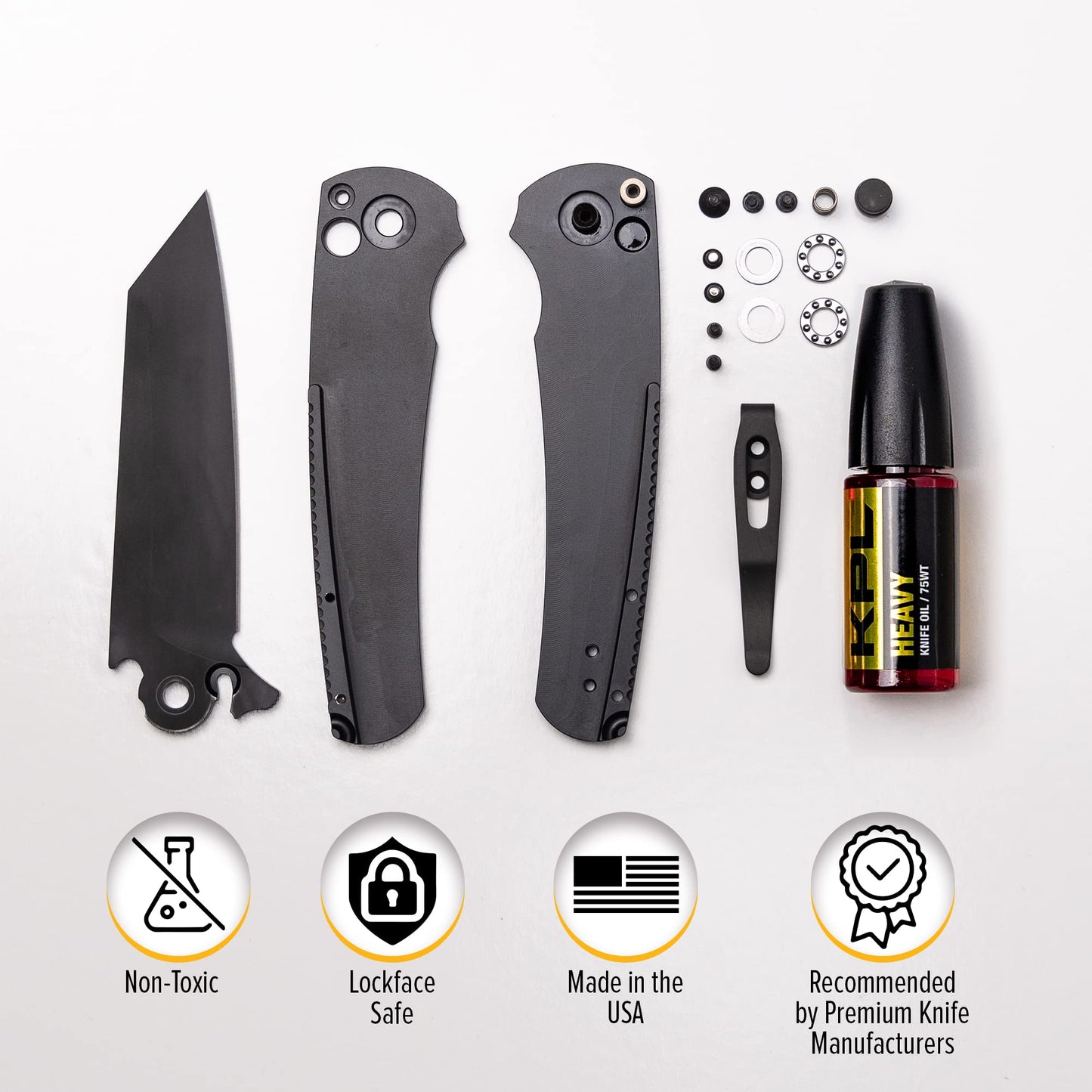 KNIFE PIVOT LUBE Heavy Knife Oil for Blades, Synthetic Pocket Knife Lubricant, Knife Honing Oil for Cleaning Knives, Knife Oil Lubricant for Blade Care, Precision Knife Oiler Bottle (75 Weight)