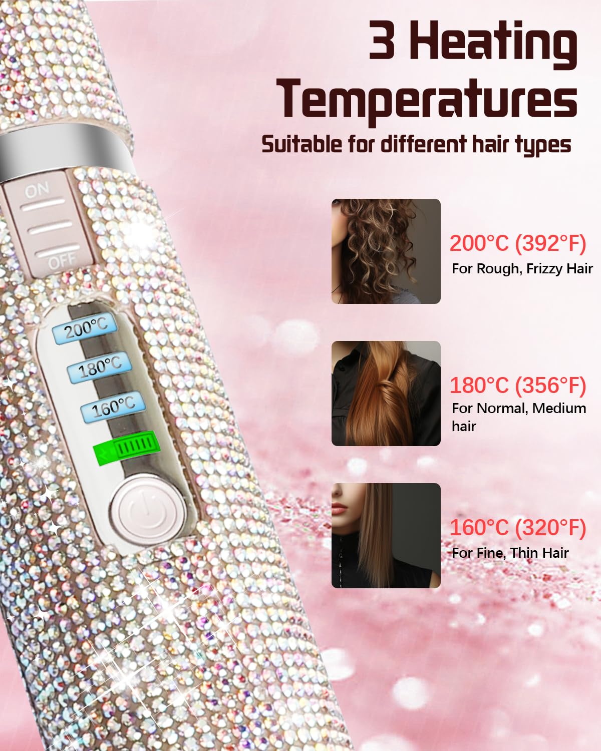 Cordless Hair Straightener and Curler 2 in 1, Portable Mini Cordless Flat Iron for Fine Soft Short Hair, Travel Rechargeable Hair's Straightener, 4800mAh Battery