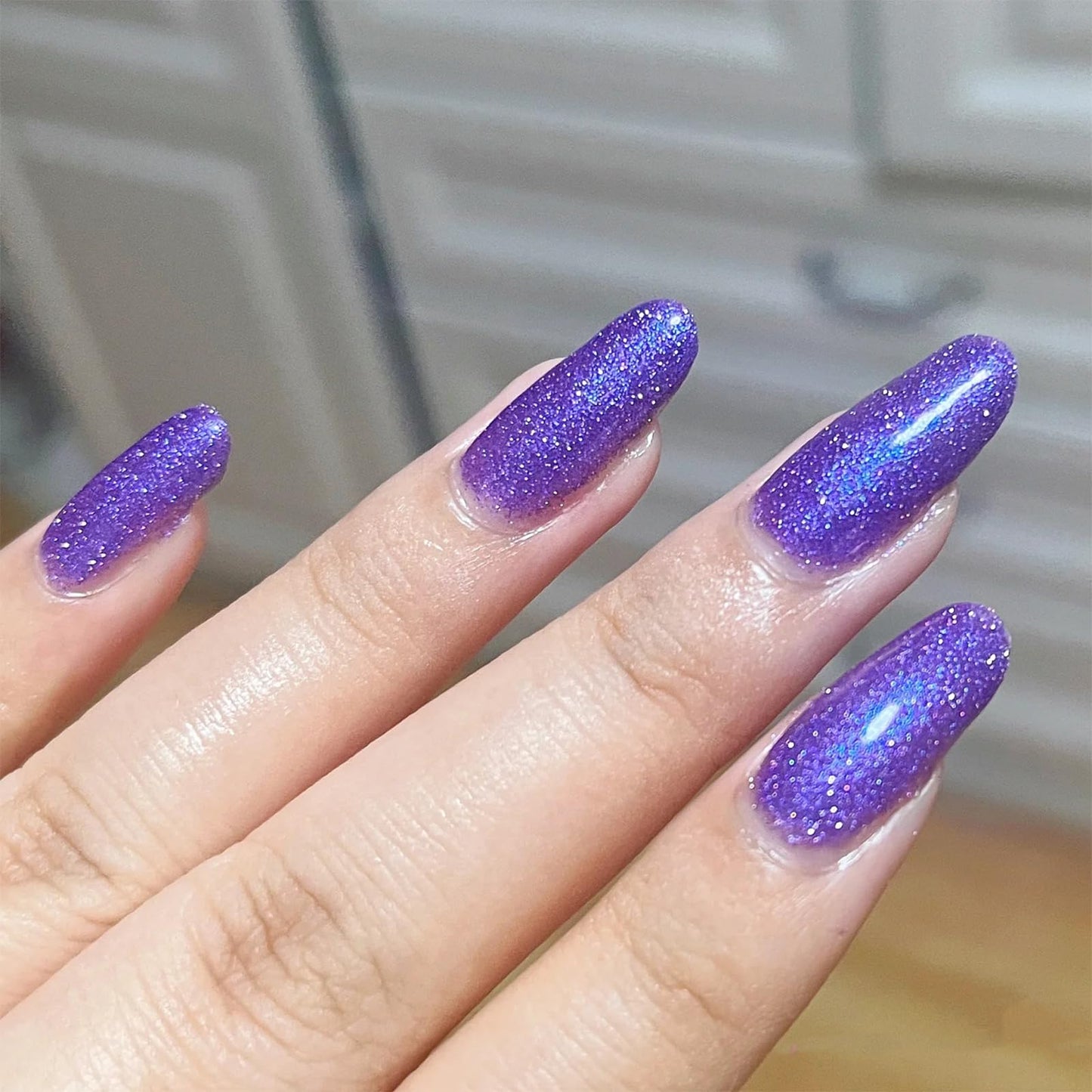 COSMOO Shimmer Nail Polish, 12ml Glitter Quick Dry Nail Lacquer for Nail Art Varnish, 0.41 fl oz