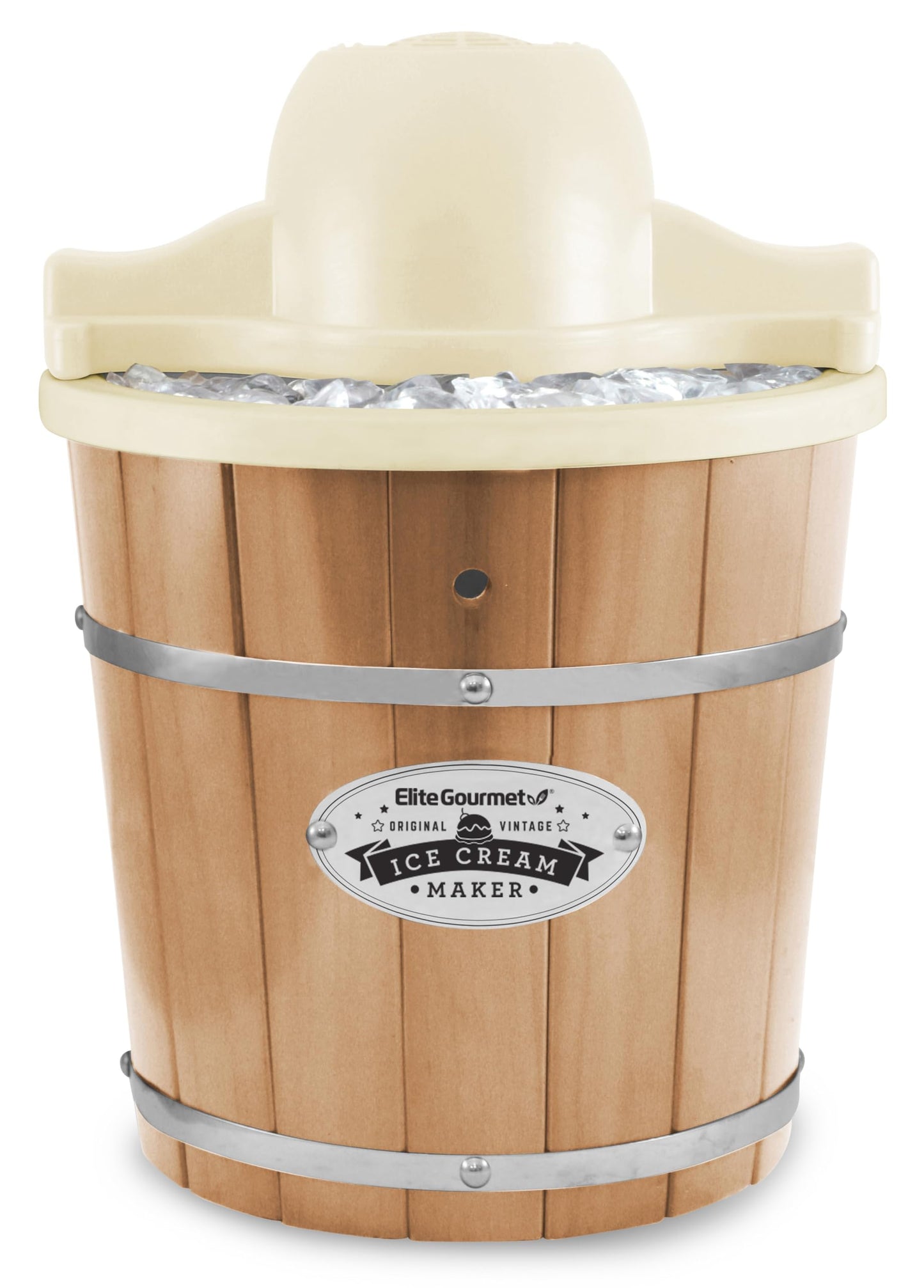 Elite Gourmet Maxi-Matic EIM-924L 4 quart Old Fashioned Electric Ice Cream Maker, Pine Bucket