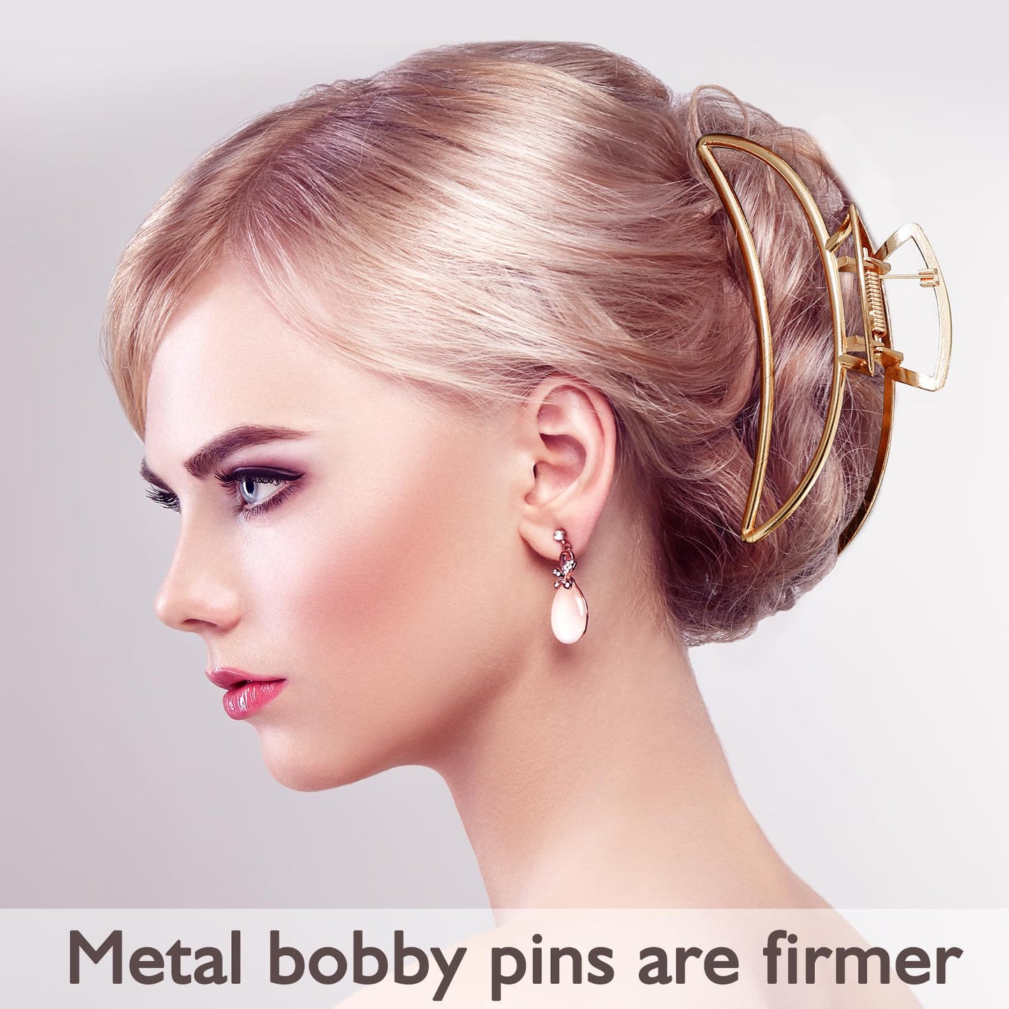 8 Pcs Hair Claw Clips, 5 Square Matte Clips and 3 Metal Non-Slip Strong Hold Claws for Women