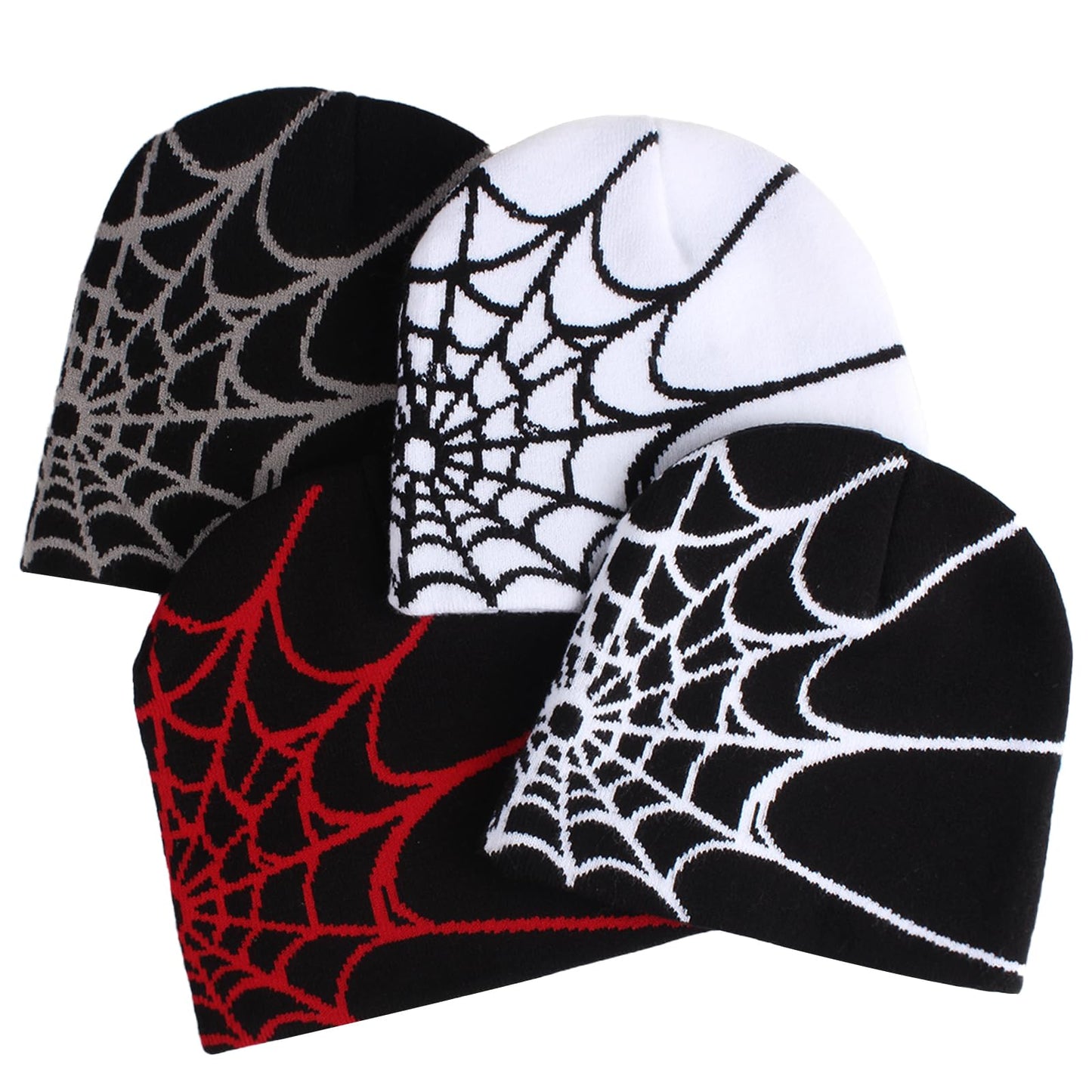 Geyanuo Y2k Spiderman Beanie Knitted Spider Web Hat Women Mens Beanie Winter Warm Y2k Hats