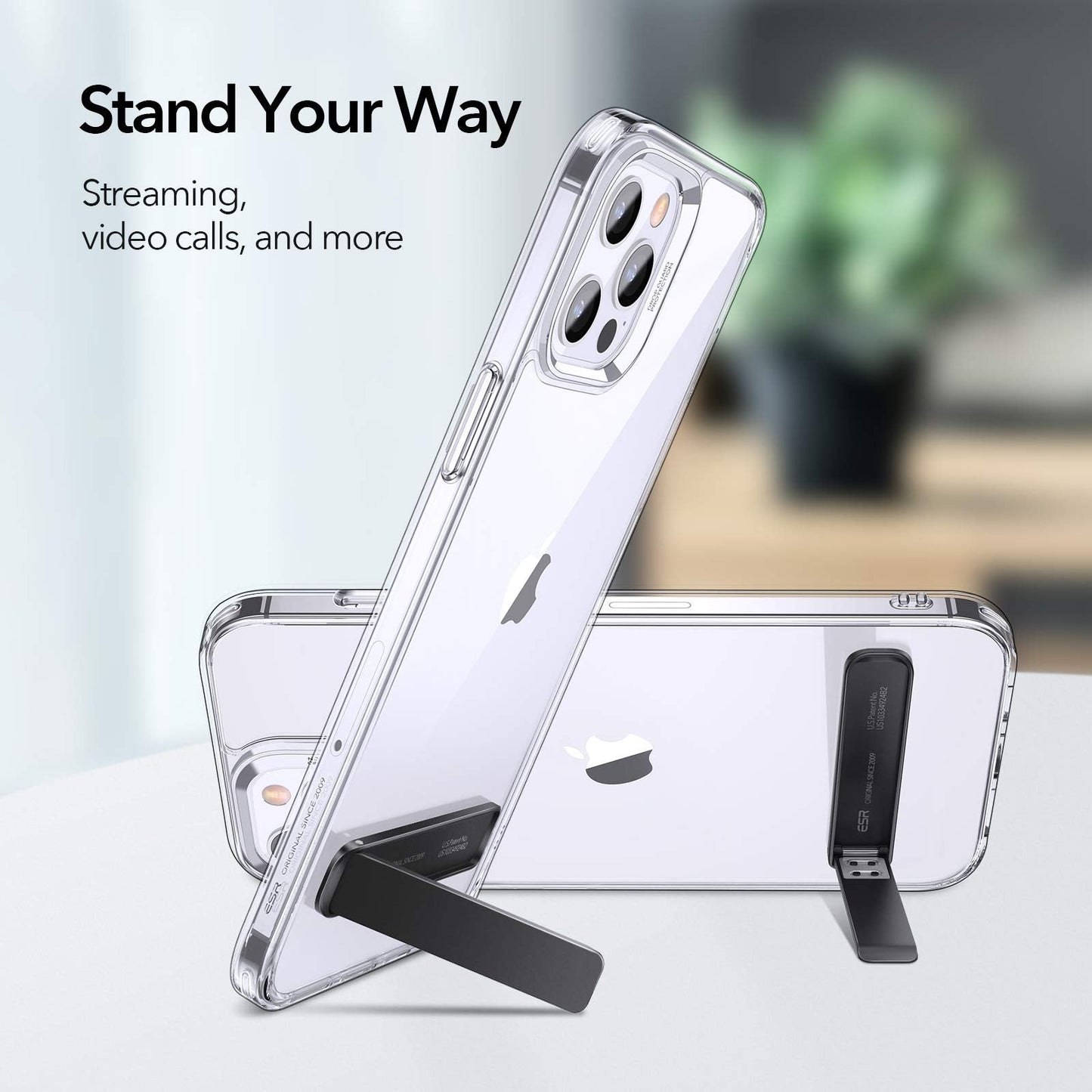 ESR Boost Phone Kickstand, Vertical and Horizontal Stand, Adjustable Angle, Compatible with iPhone 16/16 Plus/16 Pro/16 Pro Max, iPhone 15/14/13/12 Series, Samsung Galaxy S23/S22/S21 Series, Black