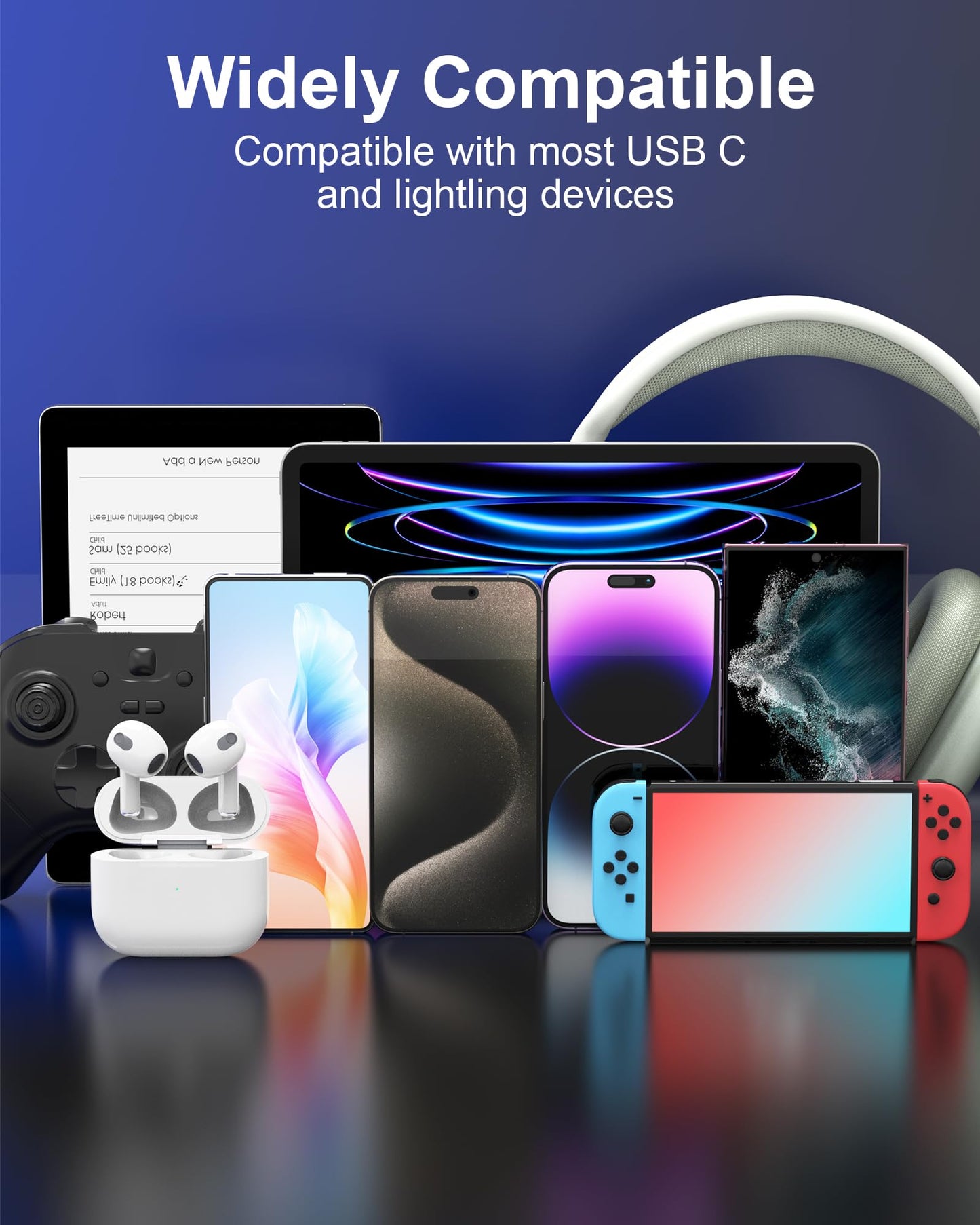 ZBF 100W USB C Magnetic Charging Cable, 2 in 1 Charger Cable for Type C(3 Pack, 4/6.6/6.6FT) 480Mbps Data Transfer, 5A Fast Charging for Phone 16 15,14,13 Pro Max, MacBook Pro,Pad,Galaxy S22,Pixel