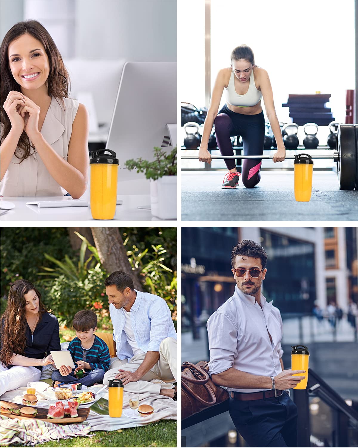 Amateys Personal Blender for Shakes and Smoothies,Professional Kitchenblender with Blending & Grinding Blades, Portable Coffee Grinder with 24/10 OZ Travel Bottles, Adjustable Speeds Juice Blender