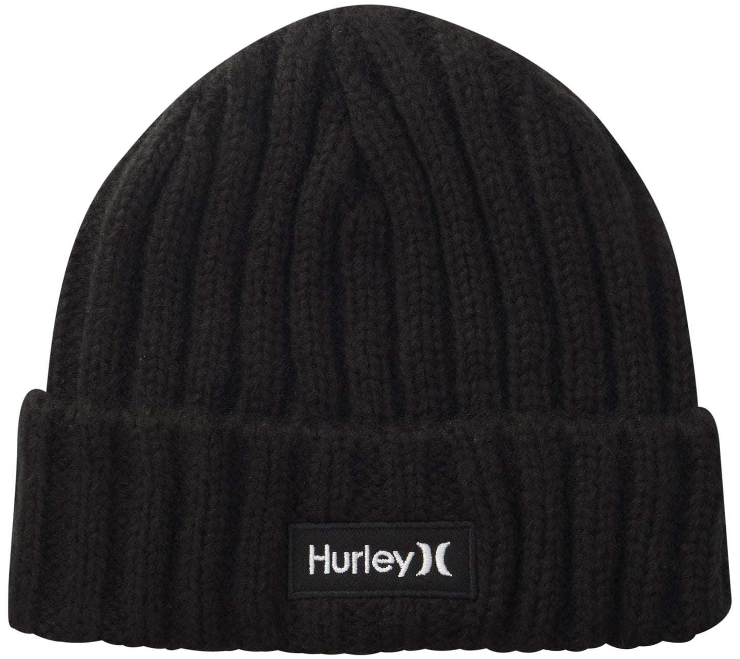 Hurley Mens Winter Hat Eagle Flats Cuffed Beanie, Size One Size, Black