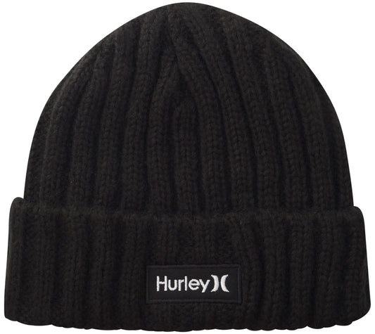 Hurley Mens Winter Hat Eagle Flats Cuffed Beanie, Size One Size, Black