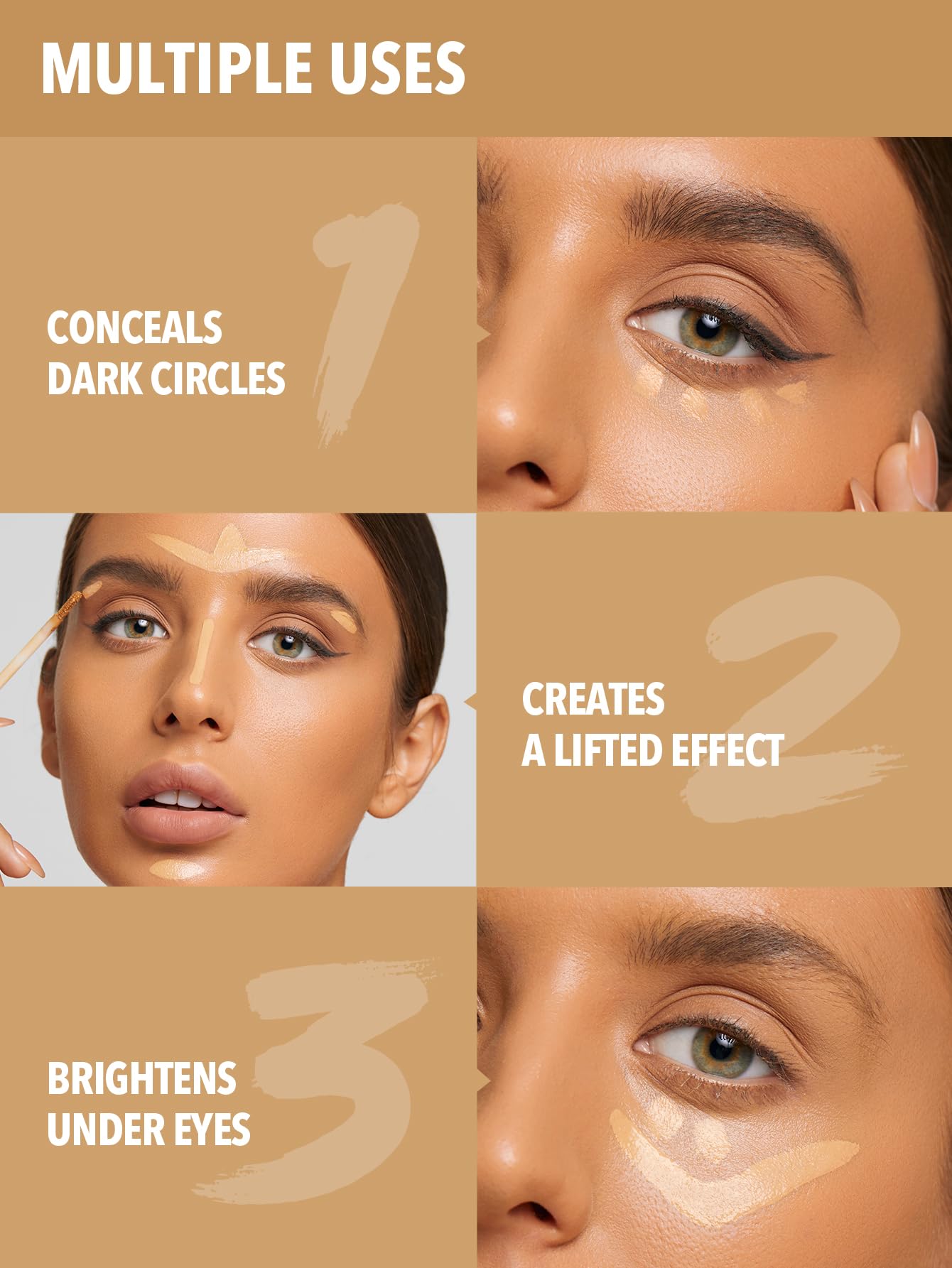 SHEGLAM 12HR Full Coverage Concealer Matte Finish Concealer Stick for Under Eye and Dark Circles - Chantilly