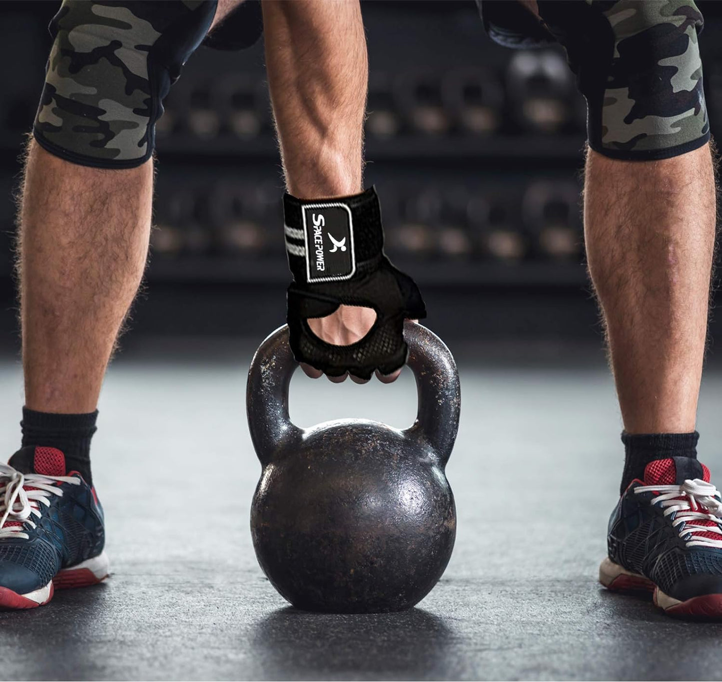 Workout Gloves Weight Lifting Gloves: Fingerless Gym Gloves with Wrist Wraps Support for Mens & Womens, Full Palm Protection Breathable Sports Gloves for Exercise, Training, Fitness, Pull-up (S)