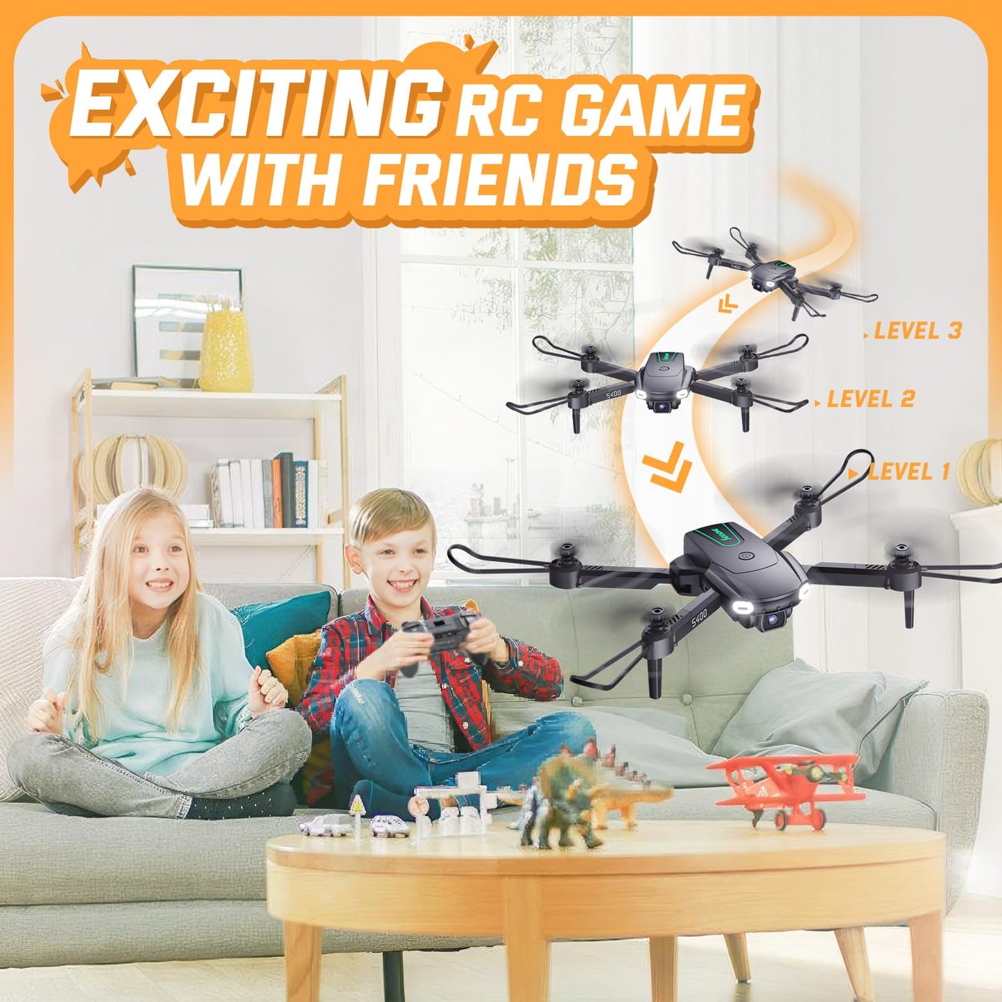 Mini Drones for Kids with Camera - 1080P HD Foldable Remote Control Helicopter Toys Gifts for Boys Girls Beginners, FPV RC Quadcopter with Altitude Hold, 3D Flips, Gesture Selfie, 3 Speed, 2 Batteries