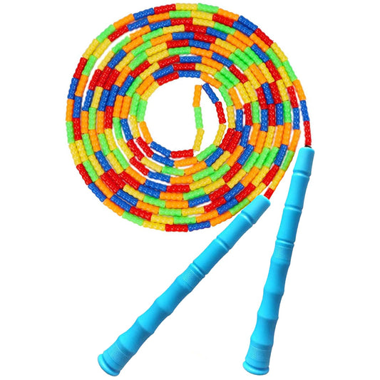 TYSISKNO Rainbow Soft Beaded Jump Ropes for Kids, Jump Rope for Kids Girls and Boys,Adjustable Skipping Rope, Tangle-Free Segmented Rope for Kid and Women Men Adults Exercise, Keeping Fit, Training -