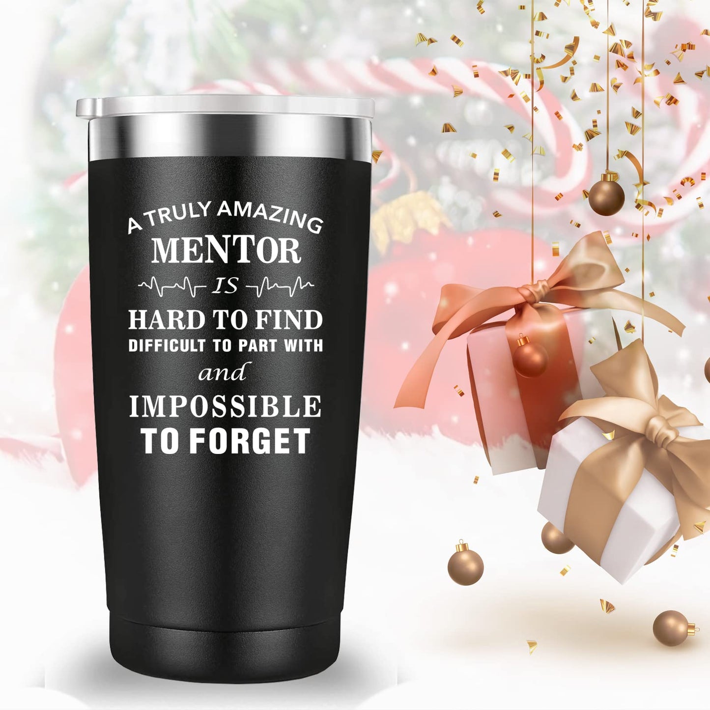 Mamihlap A Truly Amazing Mentor is Hard To Find Travel Mug Tumbler.Mentor Gifts.Thank you,Leaving Appreciation Retirement Gifts for Mentor Manager Boss Men Women.(20 oz Black)