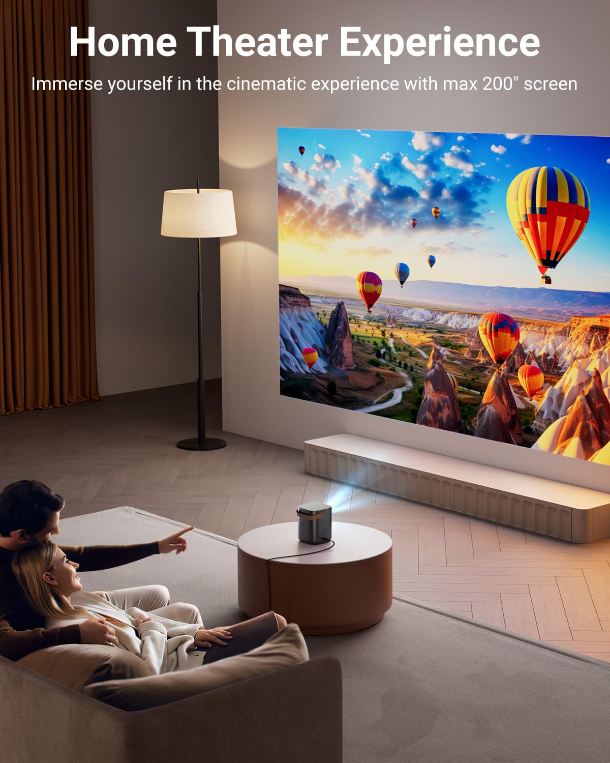 OPOQO Mini Projector with WiFi and Bluetooth - Electric Focus & Auto Keystone & Zoom, Full HD 1080P Supported Portable Outdoor Movie Projector, Compatible with iOS/Android/TV Stick/HDMI/PS5