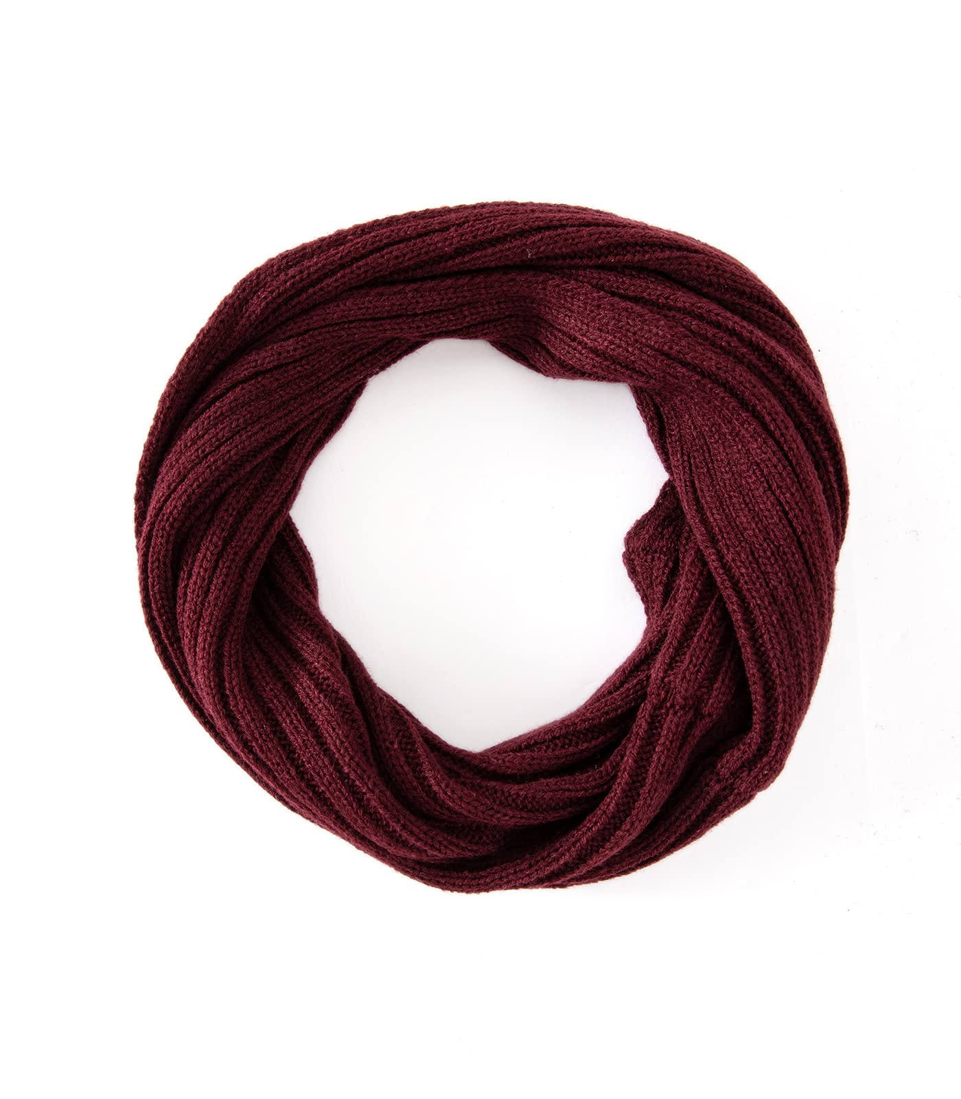 Embouro Women's 3 in 1 Pom-pom Beanie Scarf Glove Set, Cold Weather Winter Set for Women with Detachable Pom-poms (Wine Red)