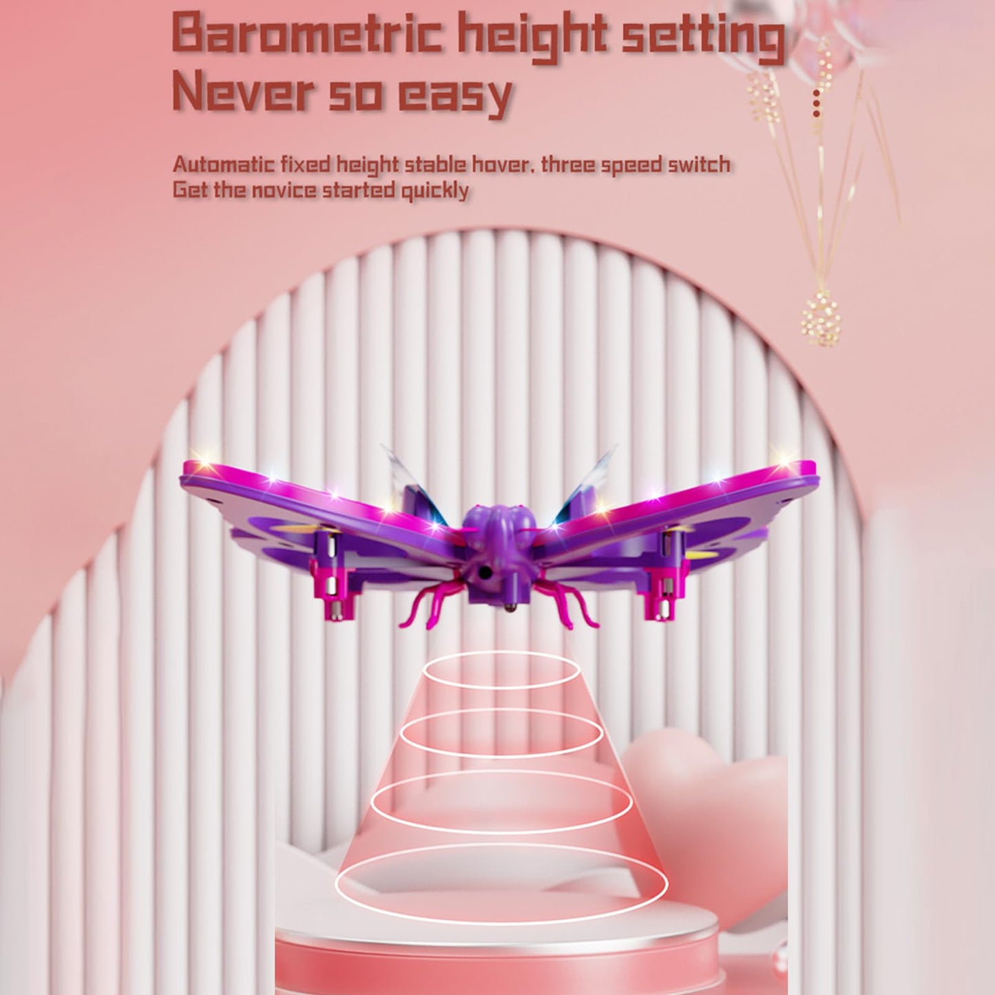 GoolRC Mini Drone for Beginners, 2.4GHz RC Butterfly Drone, RC Quadcopter with 3D Flip, Gravity Sensing, Headless Mode, Altitude Hold, LED Light, 2 Batteries, Ideal Gift for Boys and Girls