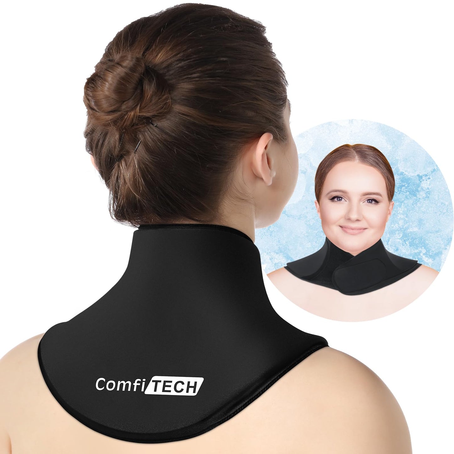 ComfiTECH Neck Ice Pack Wrap Gel, Cooling Pad for Cervical and Shoulder, Large, 1 Pack