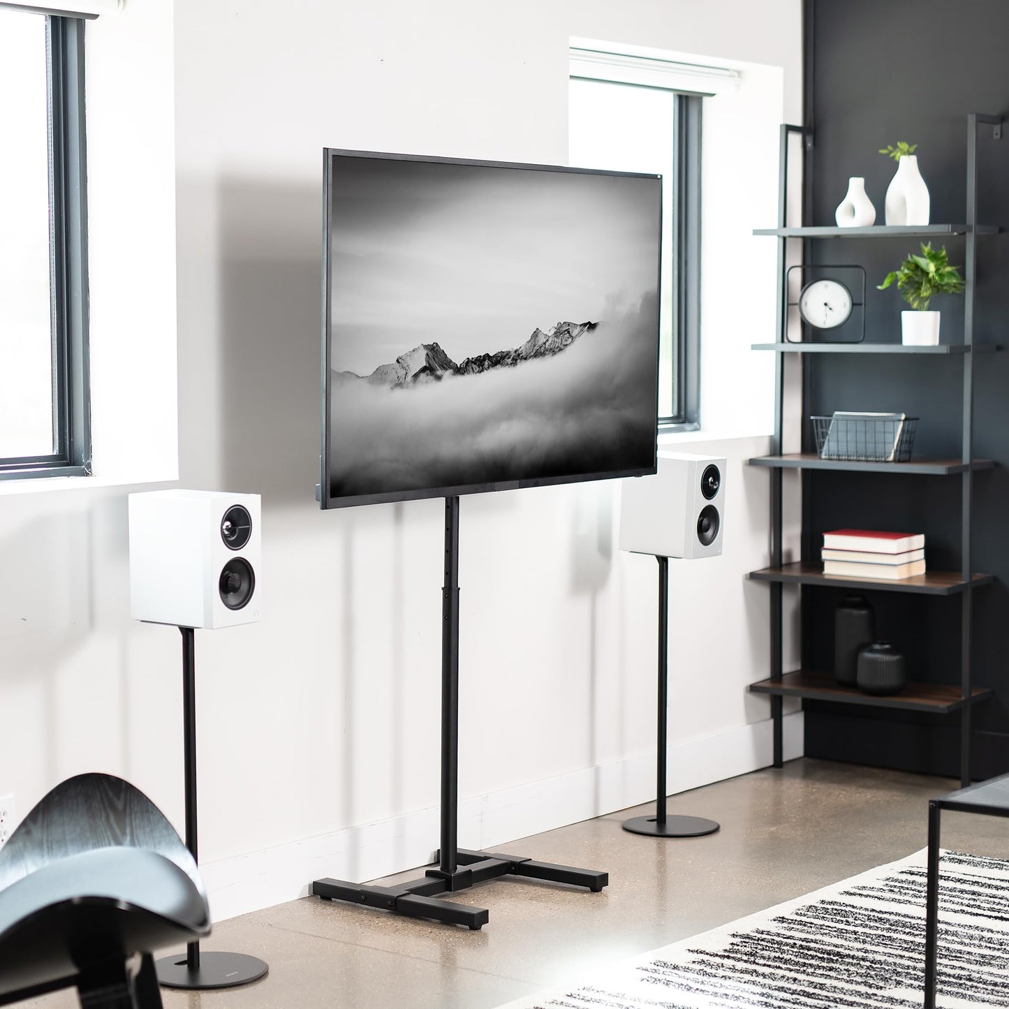 VIVO TV Floor Stand for 13 to 50 inch Flat Panel LED LCD Plasma Screens, Portable Display Height Adjustable Mount STAND-TV07…