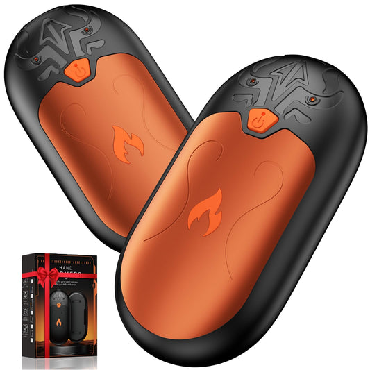 8000mAh Rechargeable Hand Warmers 2 Pack, 24Hrs Long Heating Electric Hand Warmers, Magnetic Portable Handwarmers with 3 Heat Settings, Gifts for Men, Women, Camping, Hunting, Golf, Football