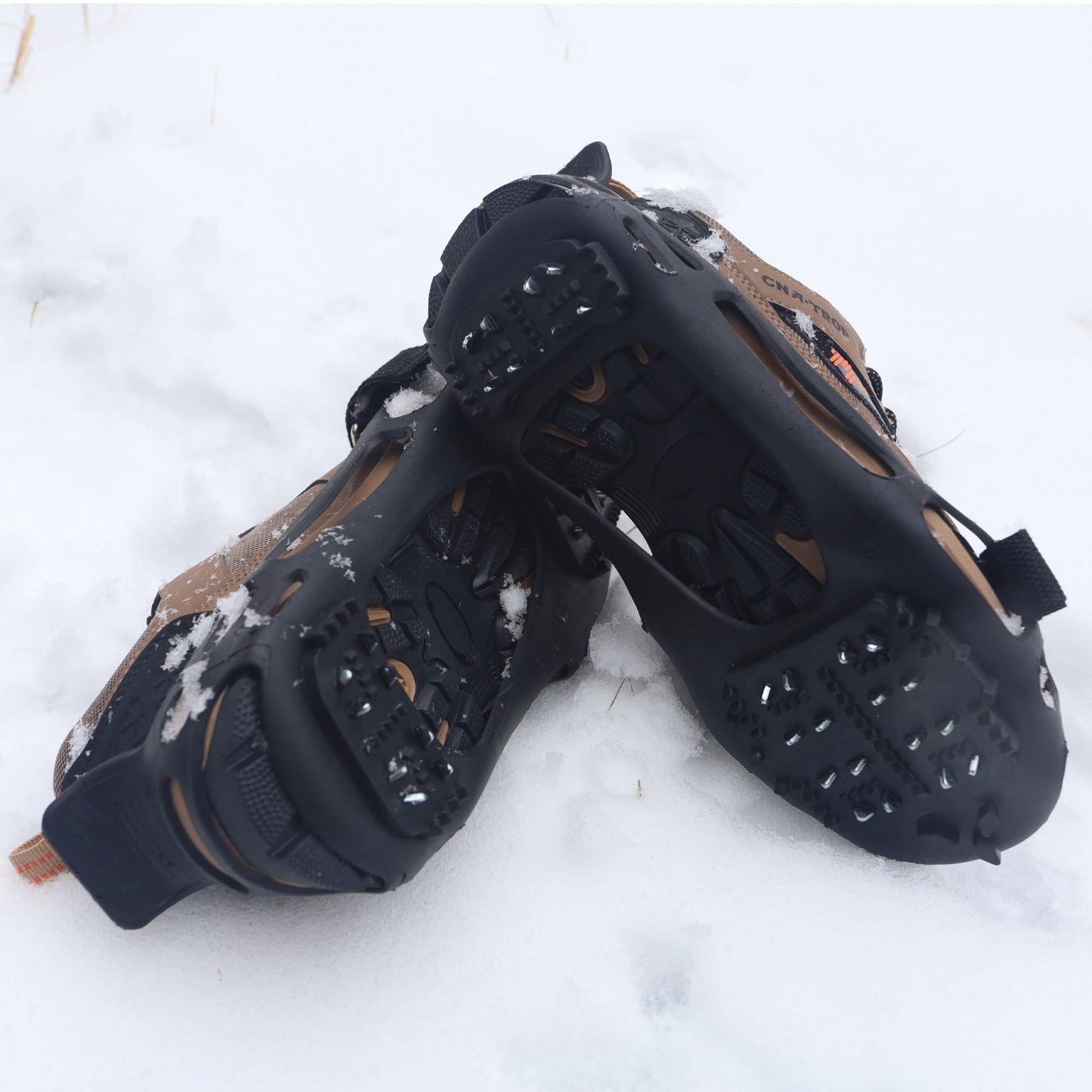 Ice Cleats Traction Crampons 24Teeth for Winter Shoes and Boots Ice Grips Walking on Snow Anti-Slip Ice Cleats with Adjustable Straps (XL(10-13 men/11.5-14 Women))