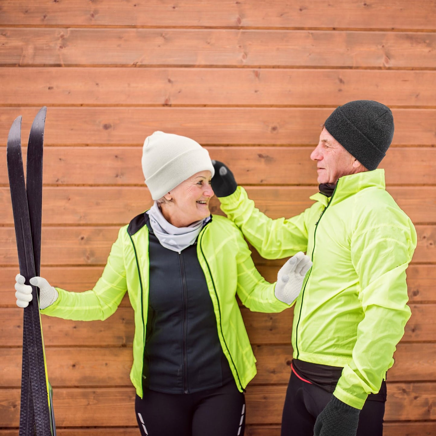 SATINIOR 6 Pieces Women Knit Beanie Hats Touchscreen Gloves Set for Winter Cute Hats Soft Skull Cap Gifts for Christmas(White,Simple Style)